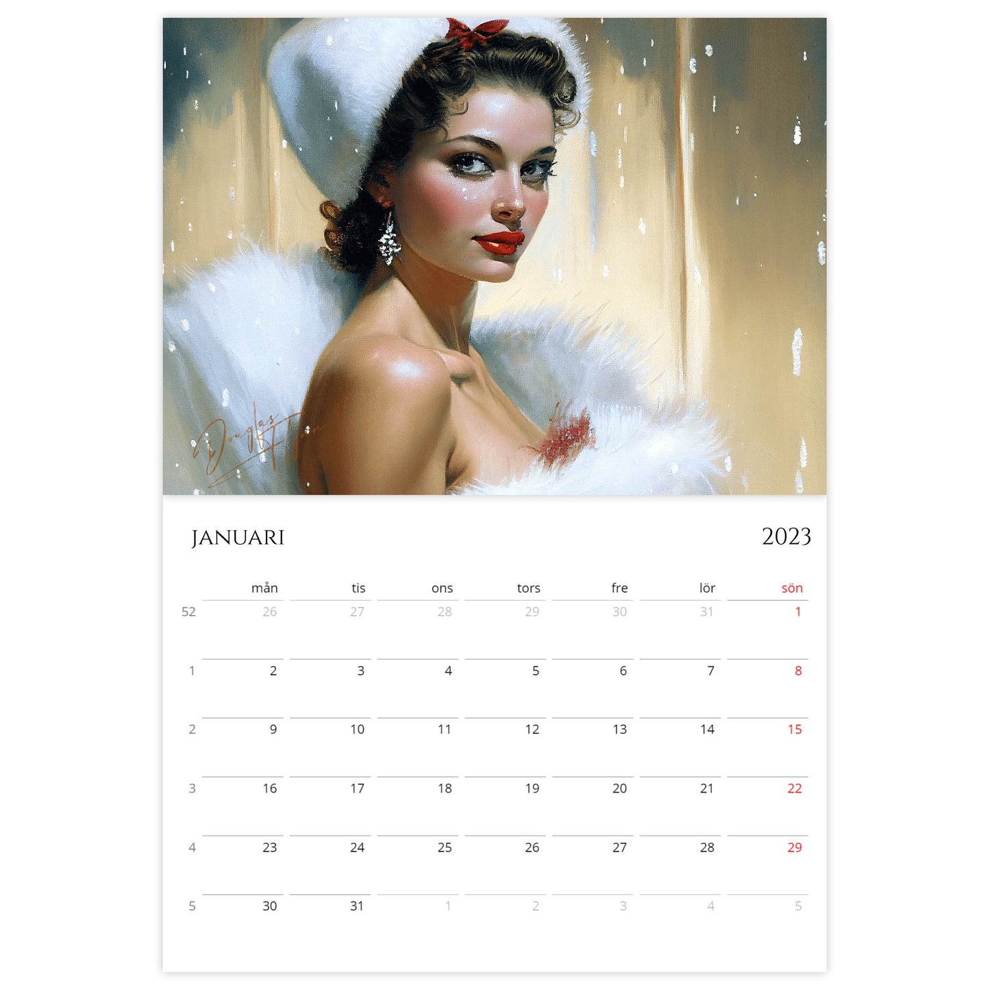 »Classic Girls with Furs 2023«, väggkalender