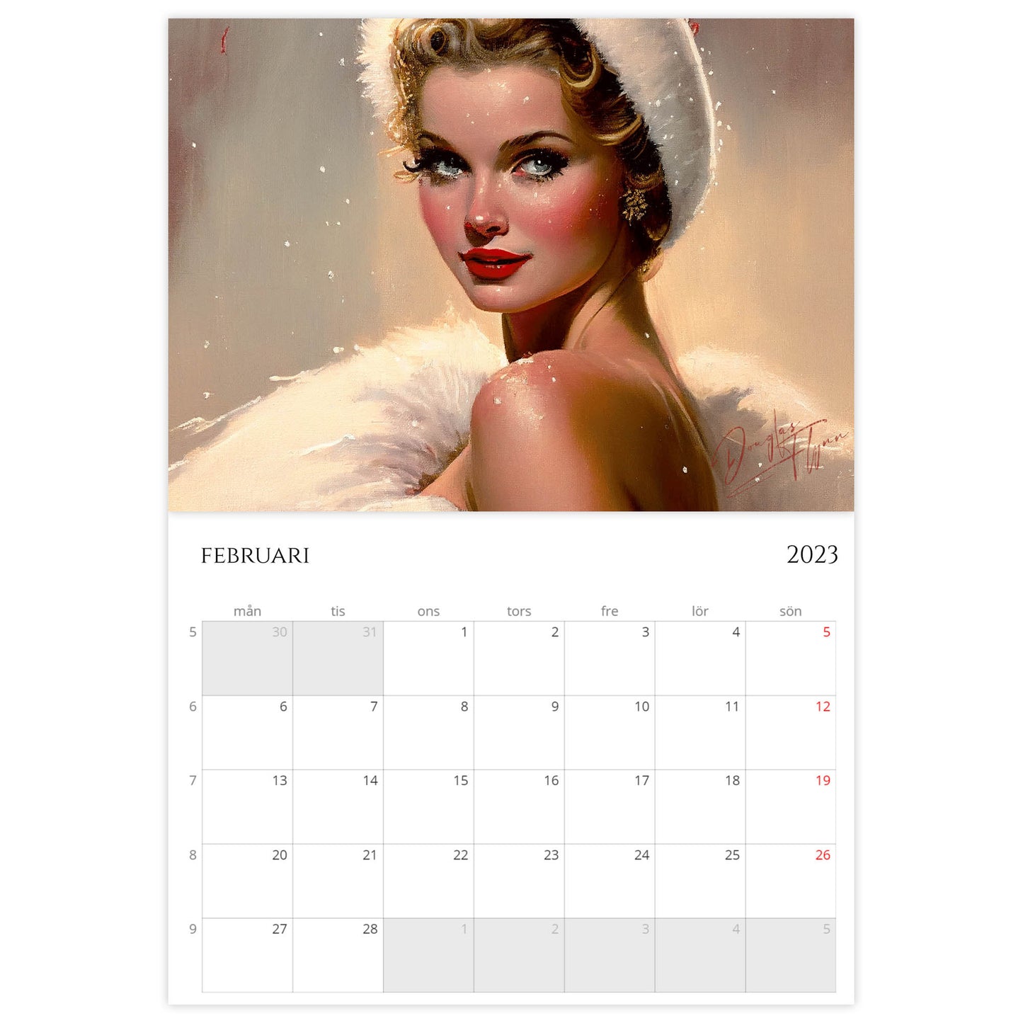 »Classic Girls with Furs 2023«, väggkalender