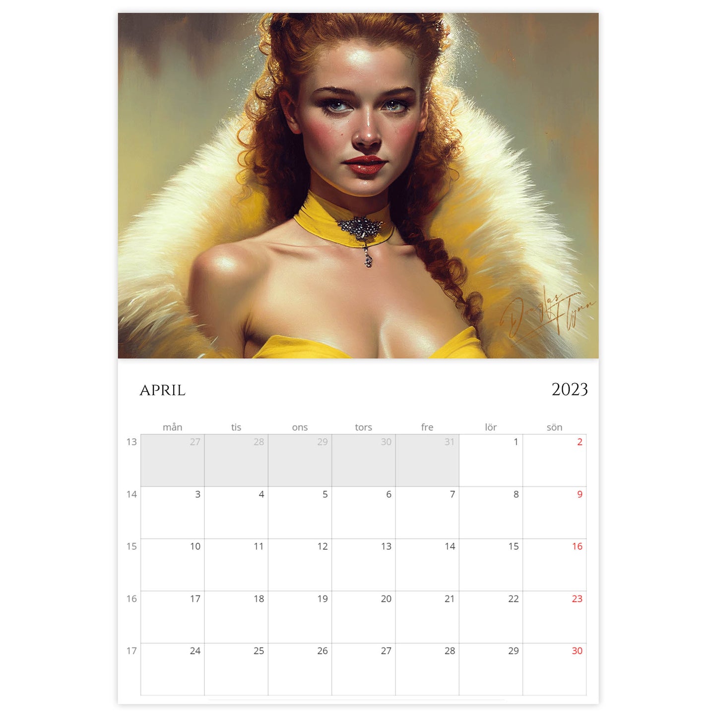 »Classic Girls with Furs 2023«, väggkalender