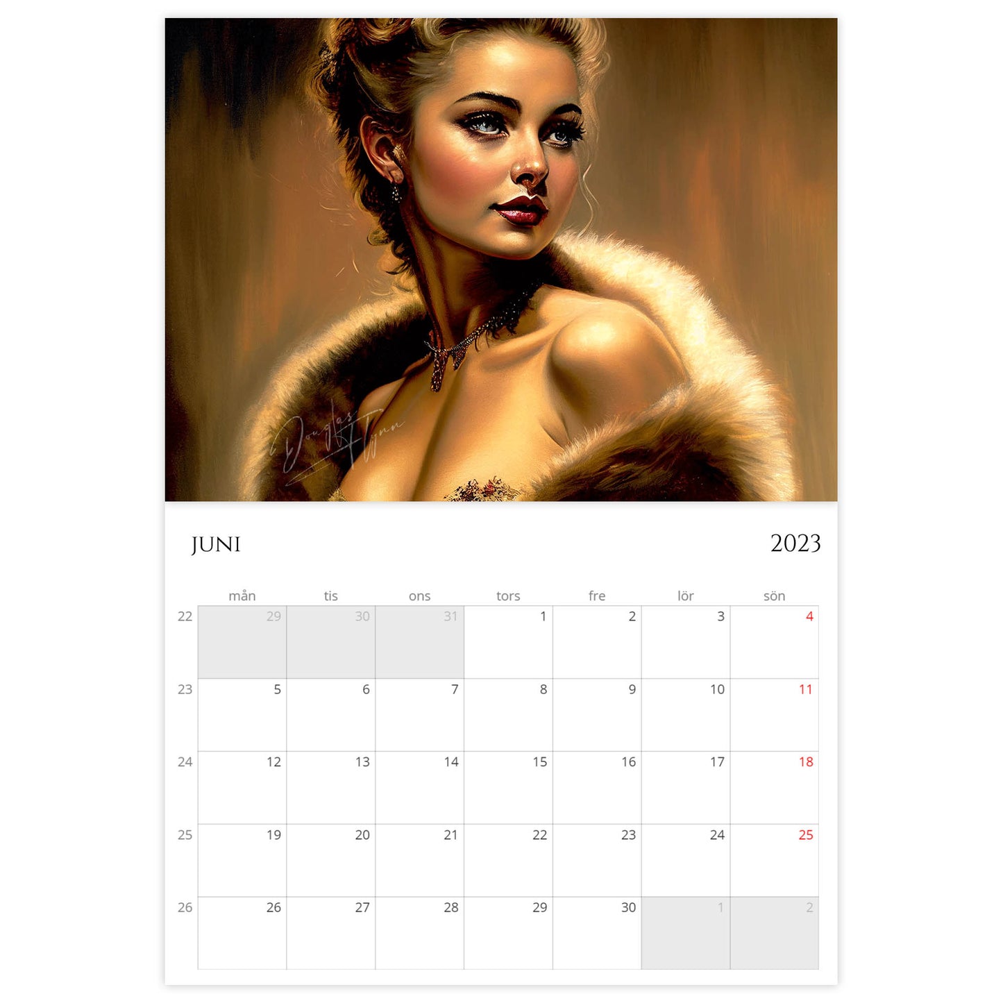 »Classic Girls with Furs 2023«, väggkalender