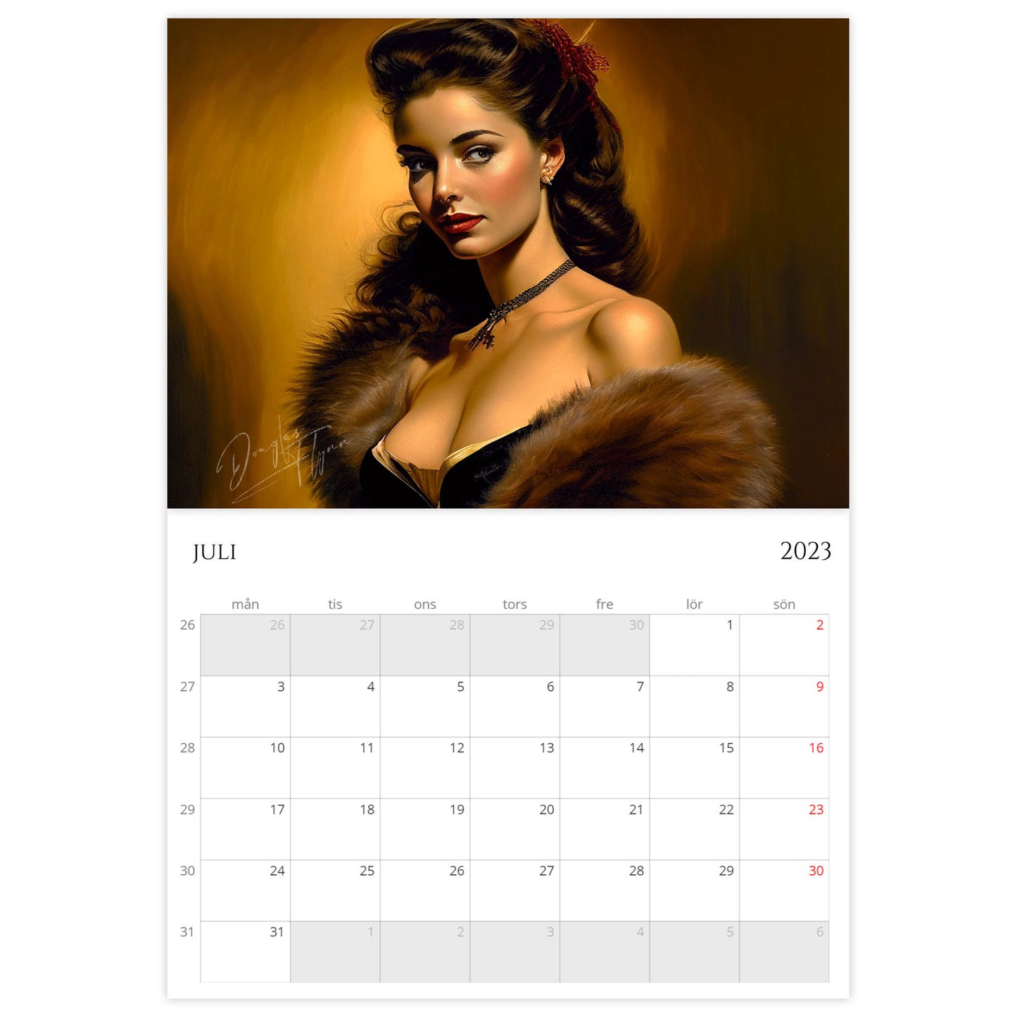 »Classic Girls with Furs 2023«, väggkalender