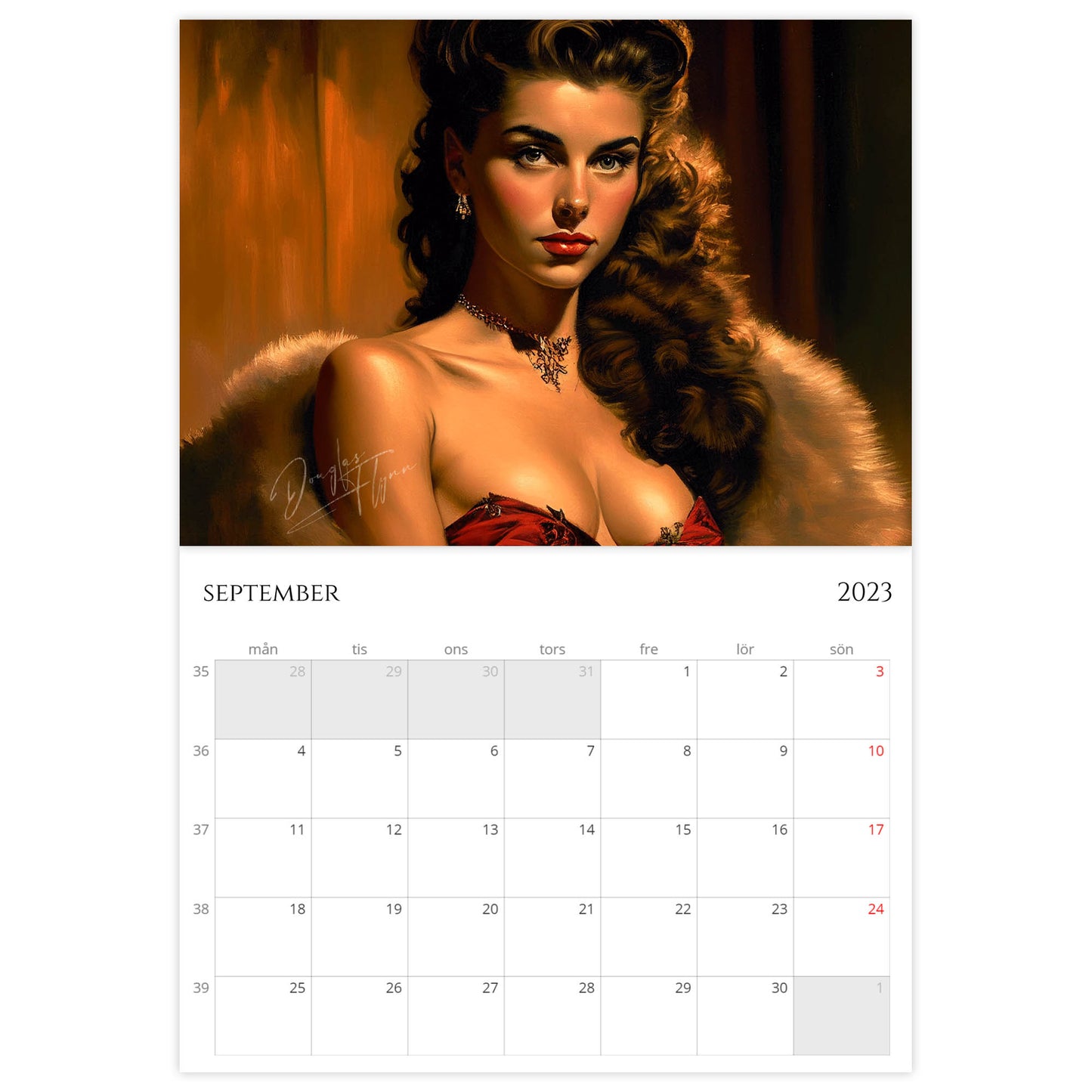»Classic Girls with Furs 2023«, väggkalender