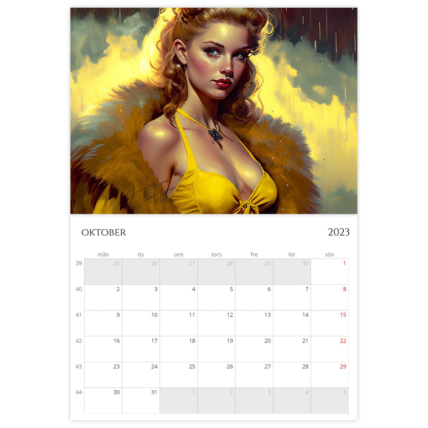 »Classic Girls with Furs 2023«, väggkalender