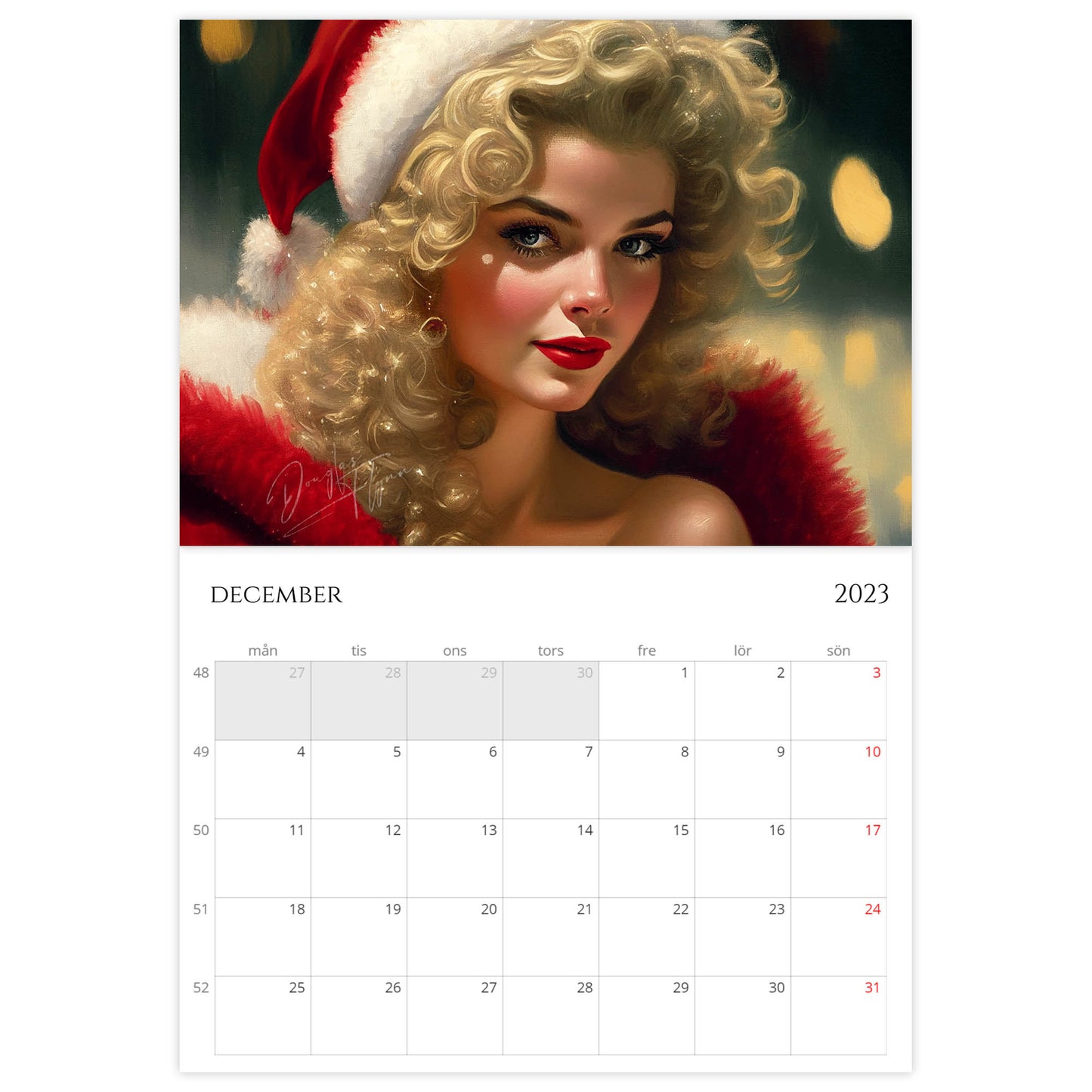 »Classic Girls with Furs 2023«, väggkalender