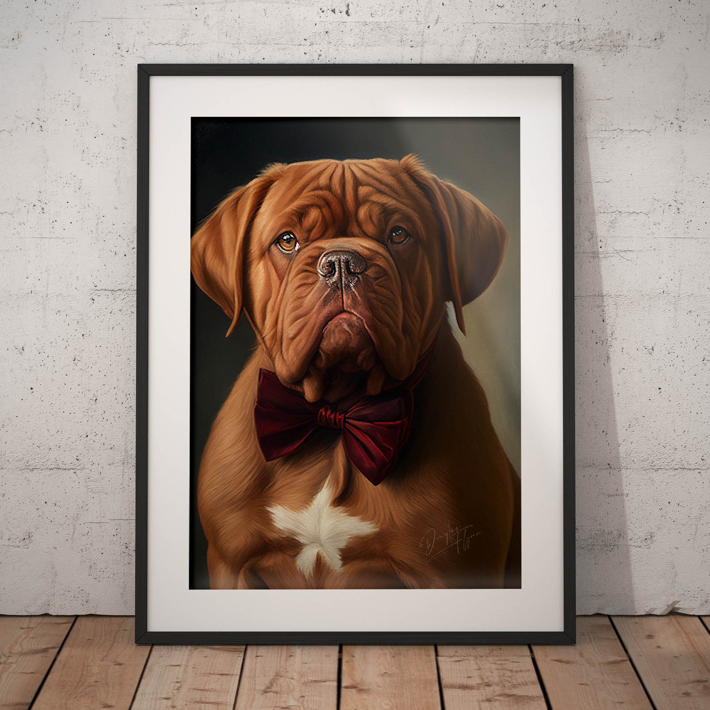 »Dogue de Bordeaux med rosett«