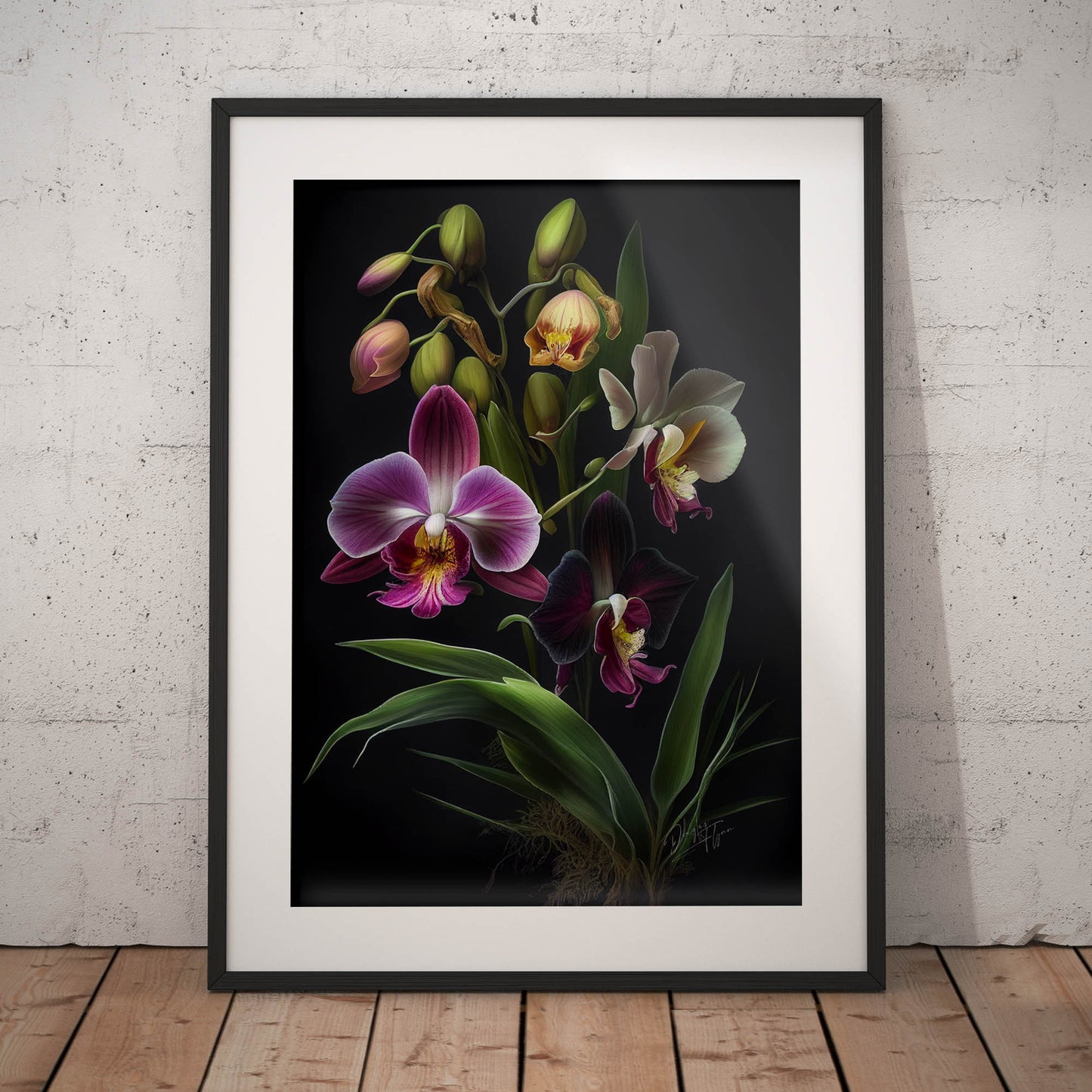 »Flowers in the Moonlight« retro poster