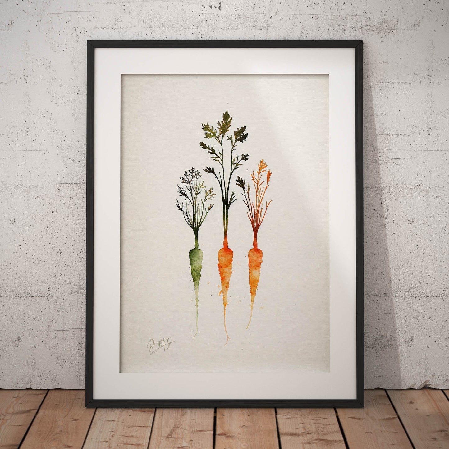 »Carrot Watercolor Wonders« retro poster