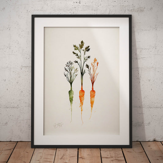 »Carrot Watercolor Wonders« retro poster