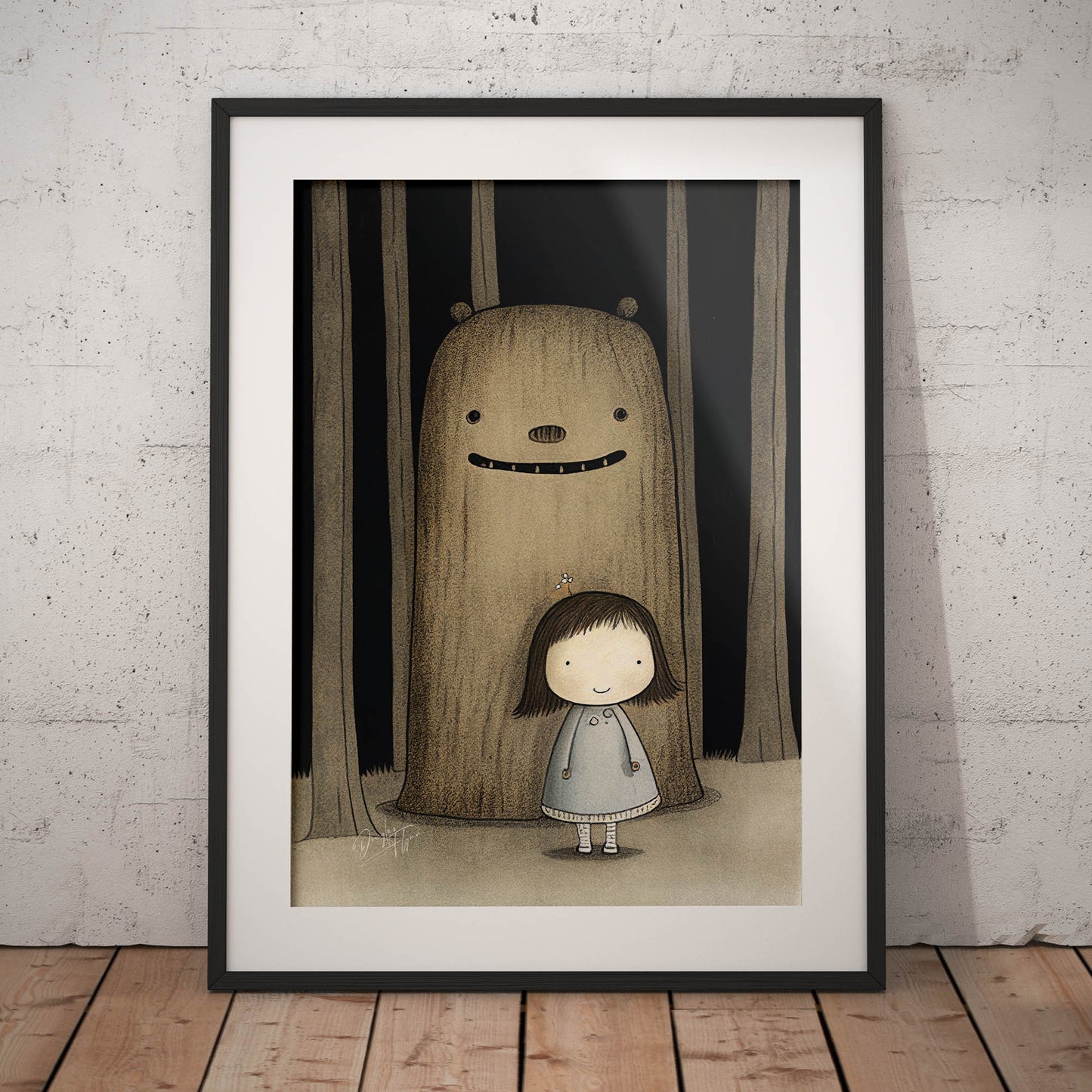 »Fussy Princess And Sulky Troll Playing In The Woods« retro poster