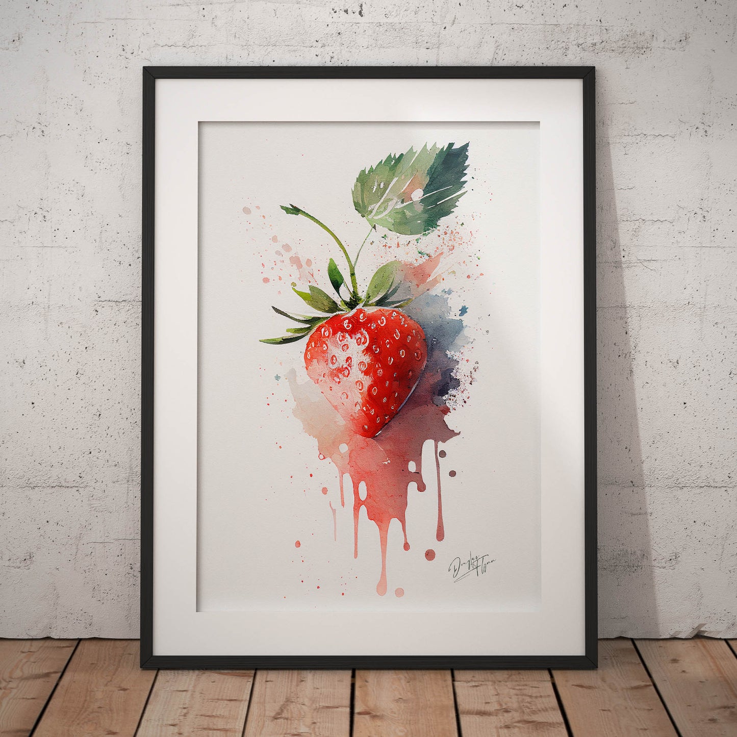 »Harmony Strawberries in Hues« retro poster