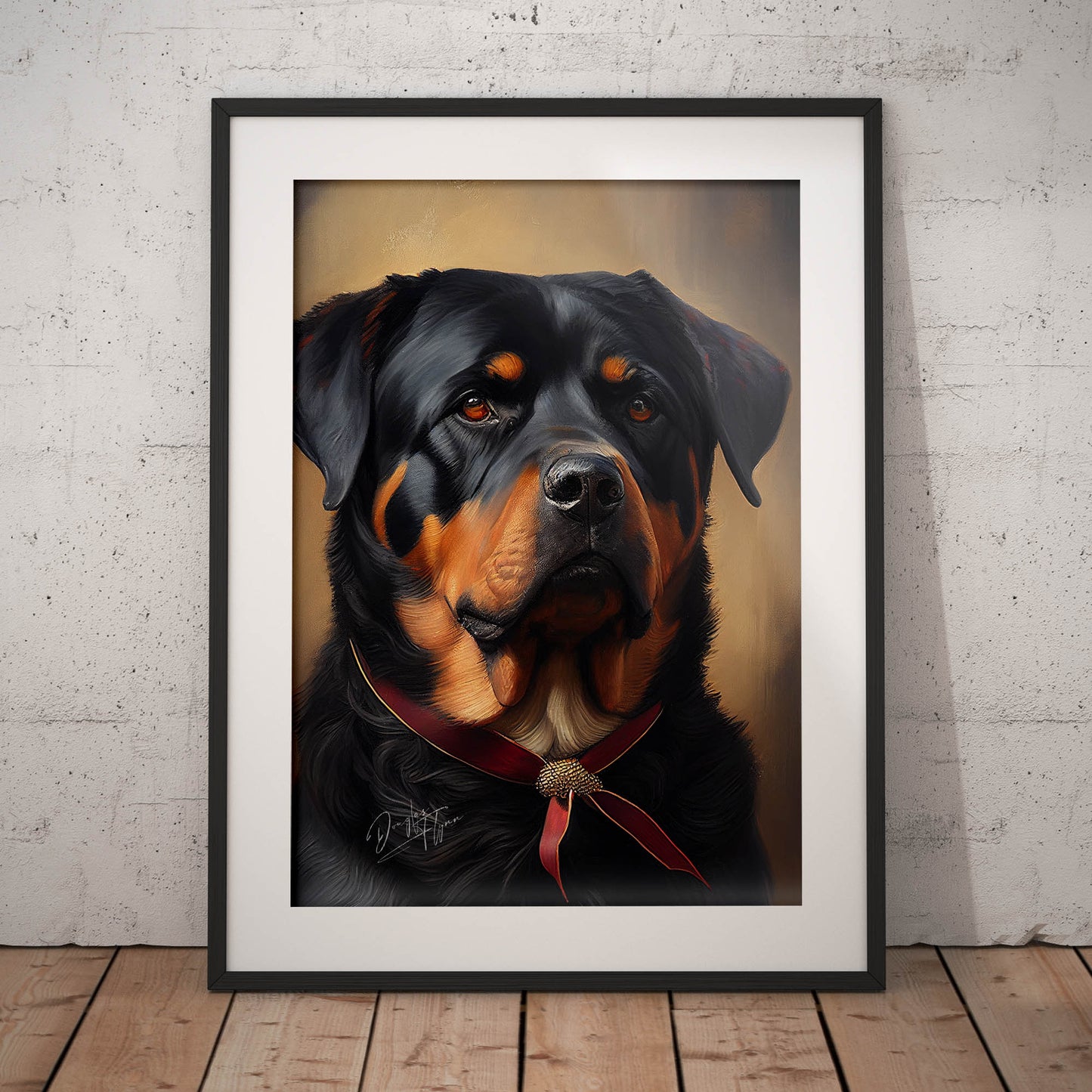 »Rottweiler med rosett«