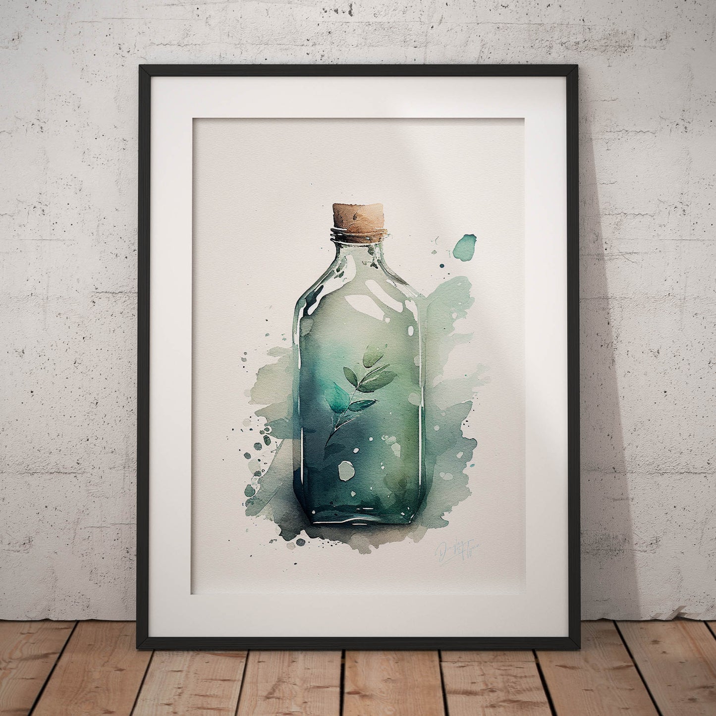 »Lone Bottle Reflections« retro poster