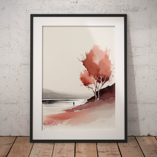 »My Dreamy Landscapes and Shades of Red« retro poster