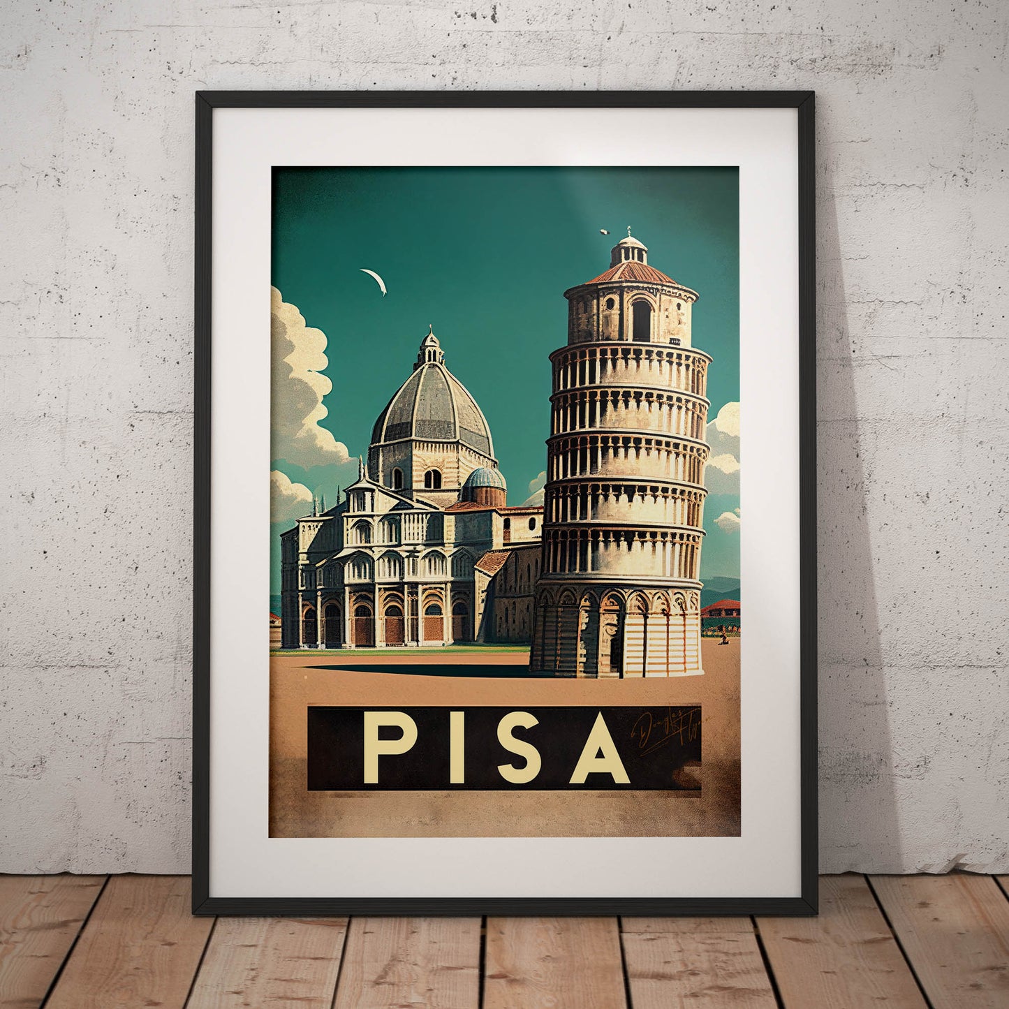 »Pisa, travel poster« retro poster