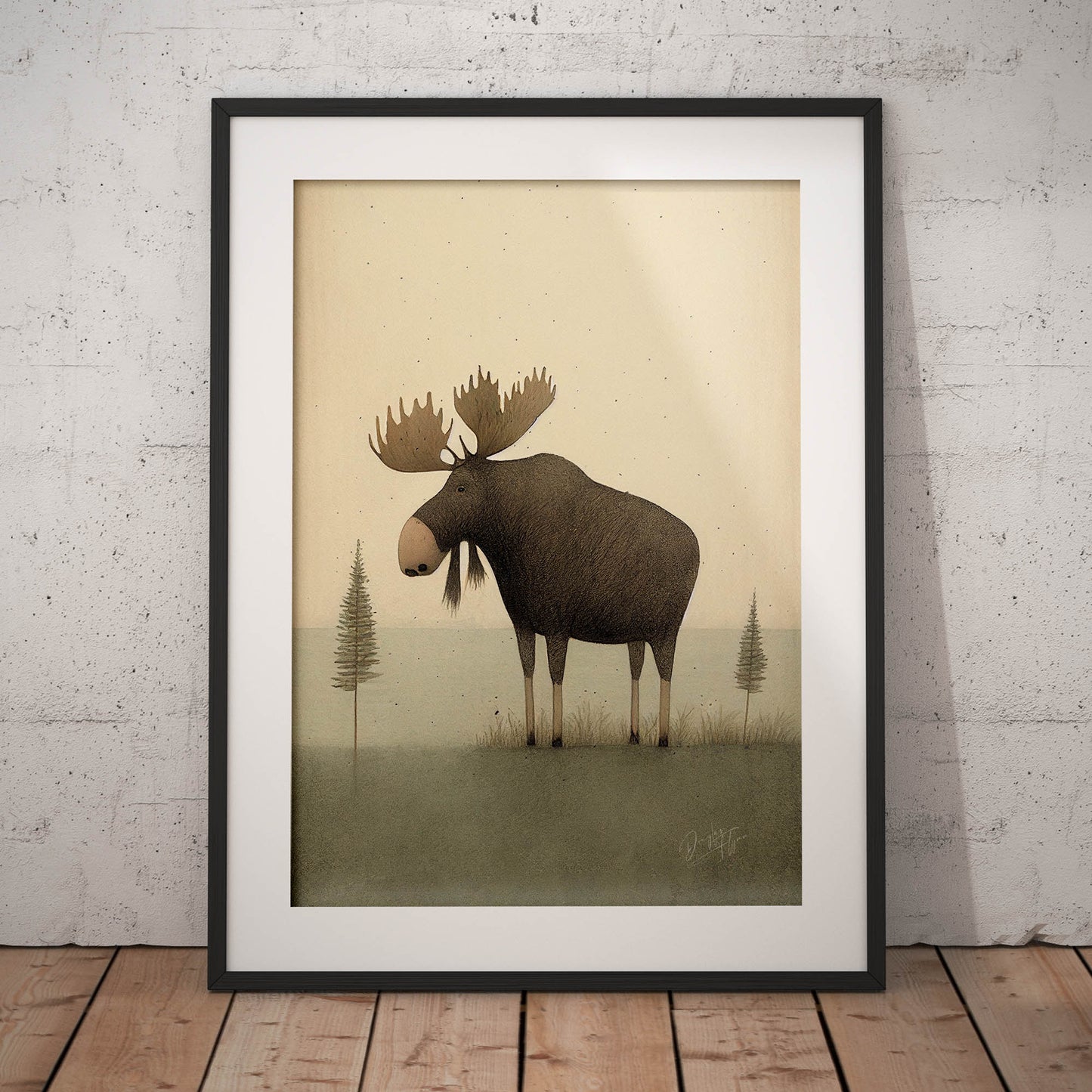 »Moose Pause and Get Lost In Thought« retro poster