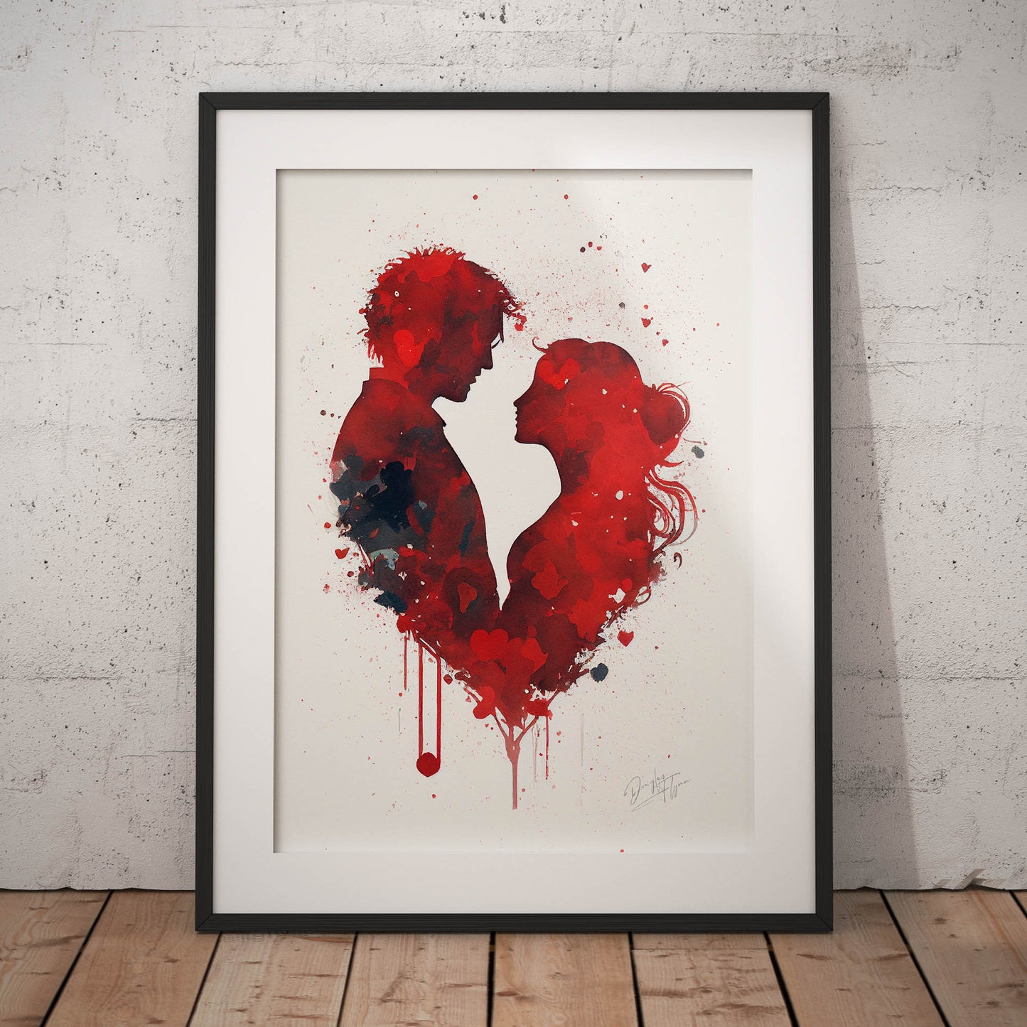 »Love Whispers of Watercolor« retro poster