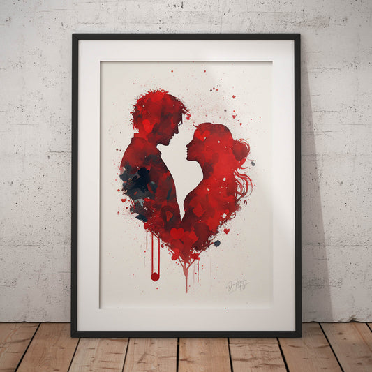 »Love Whispers of Watercolor« retro poster