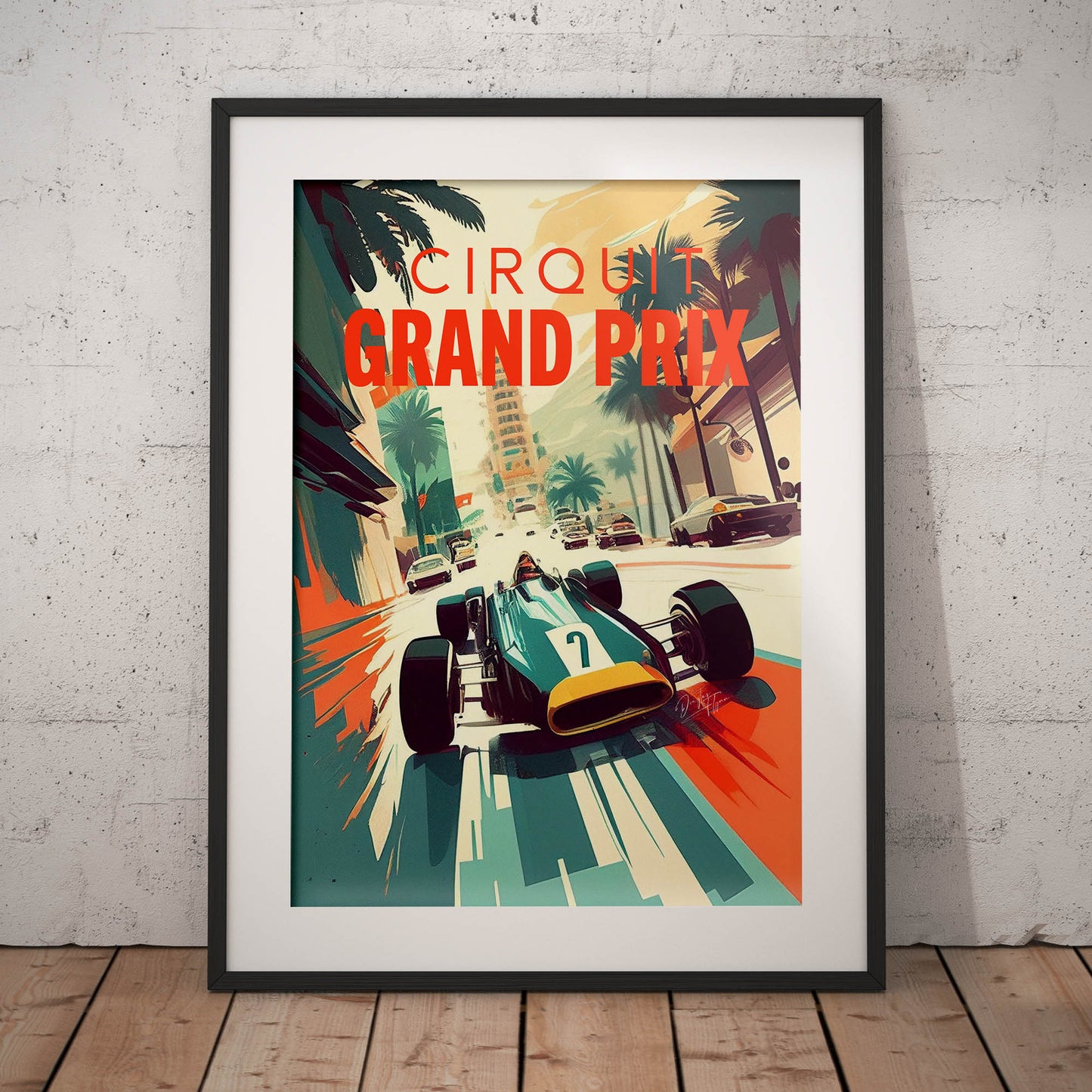 »Old-School Open Wheels« retro poster