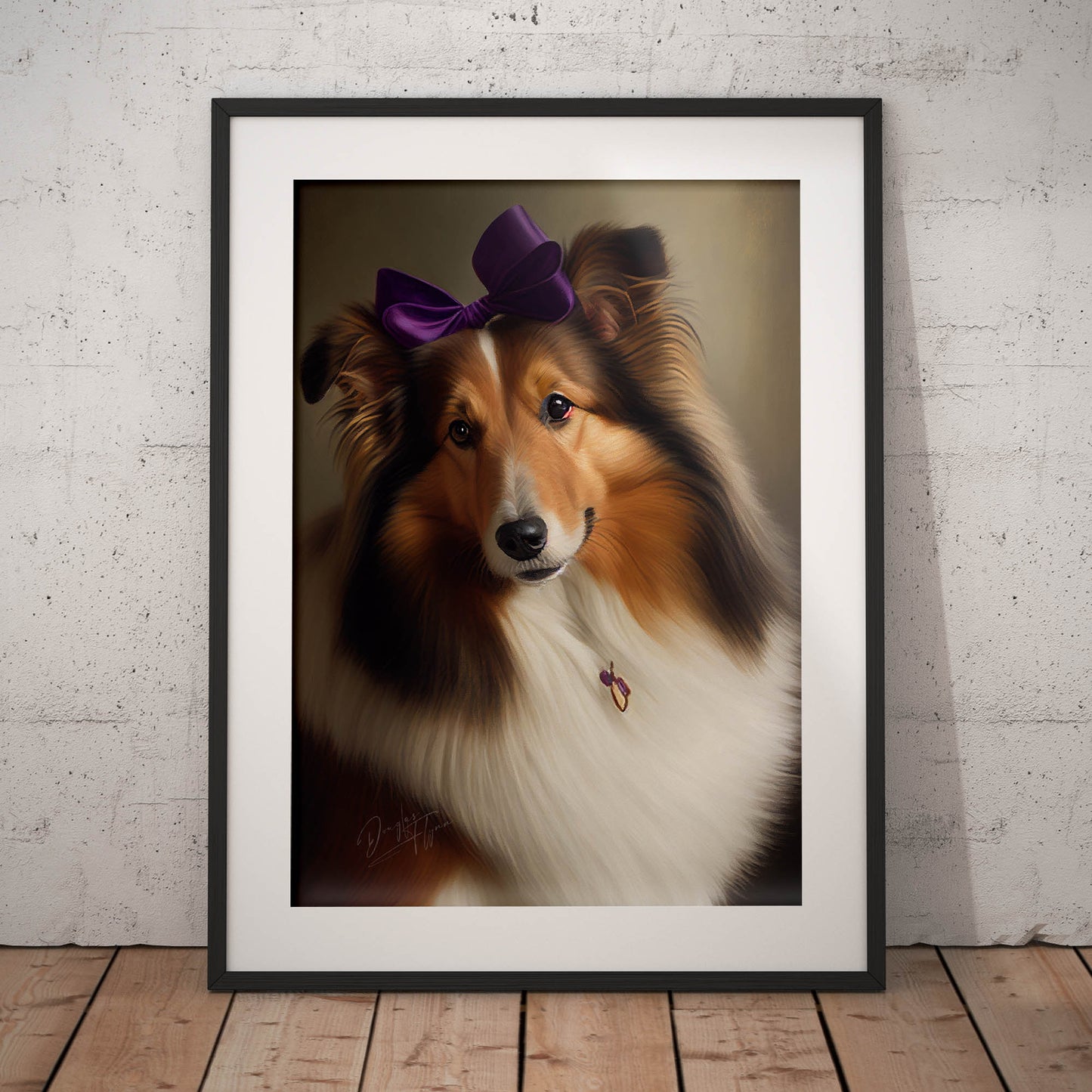 »Shetland Sheepdog med rosett«