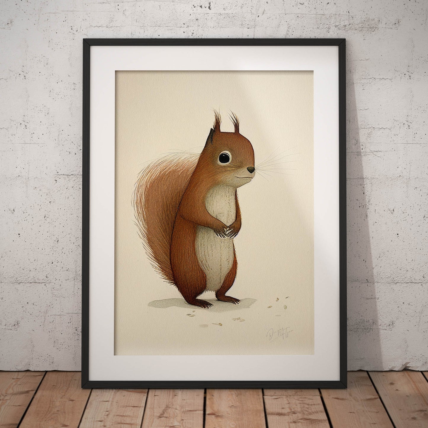 »Squirrel Scratch And Reflect« retro poster