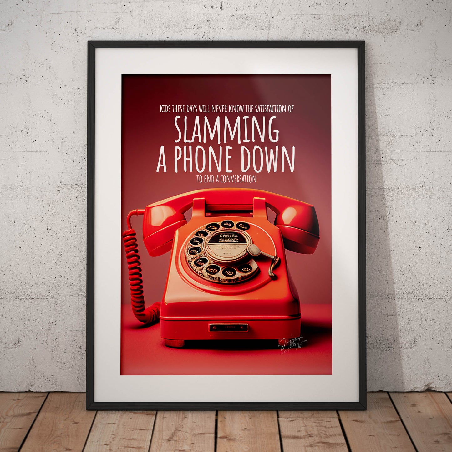 »The Satisfaction Of Slamming A Phone retro poster
