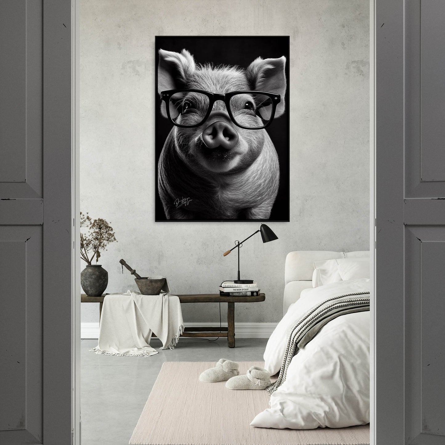 »Brainy Little Piggie« retro poster