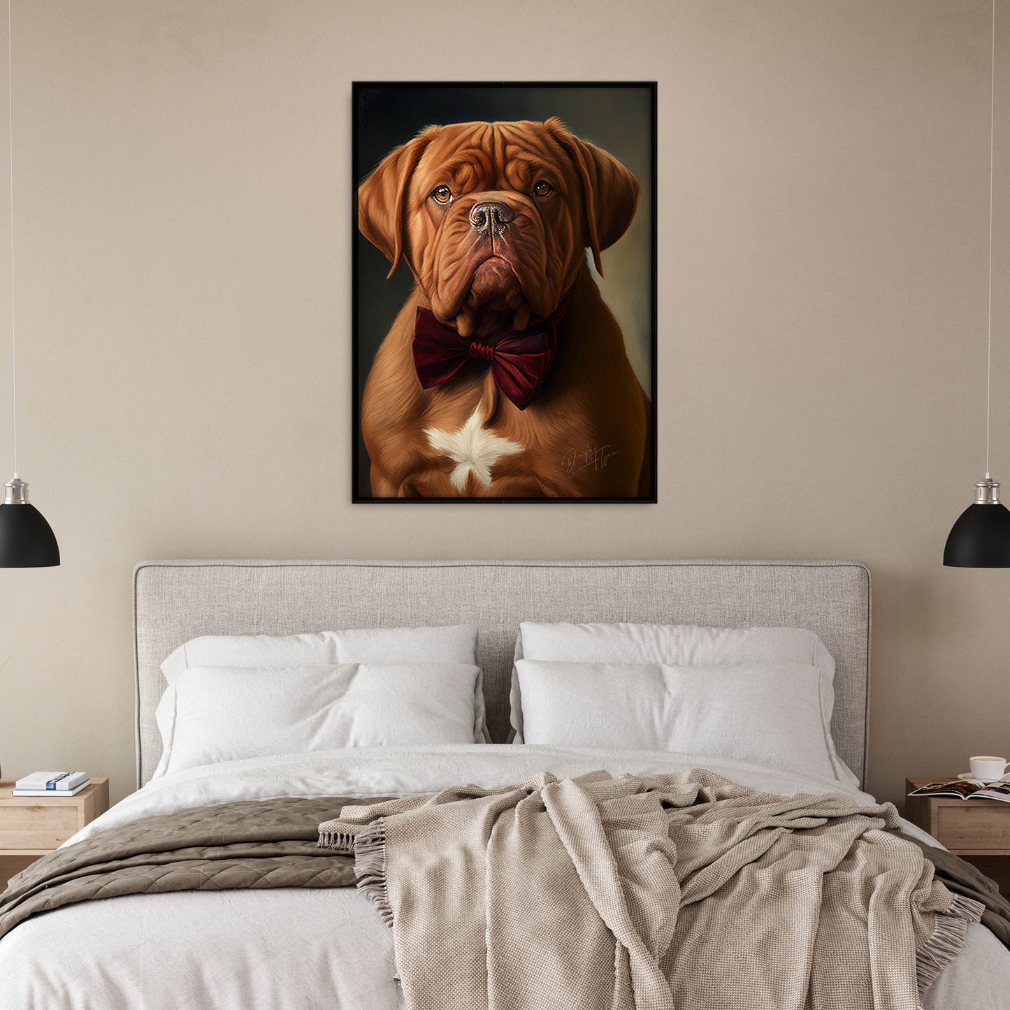 »Dogue de Bordeaux med rosett«