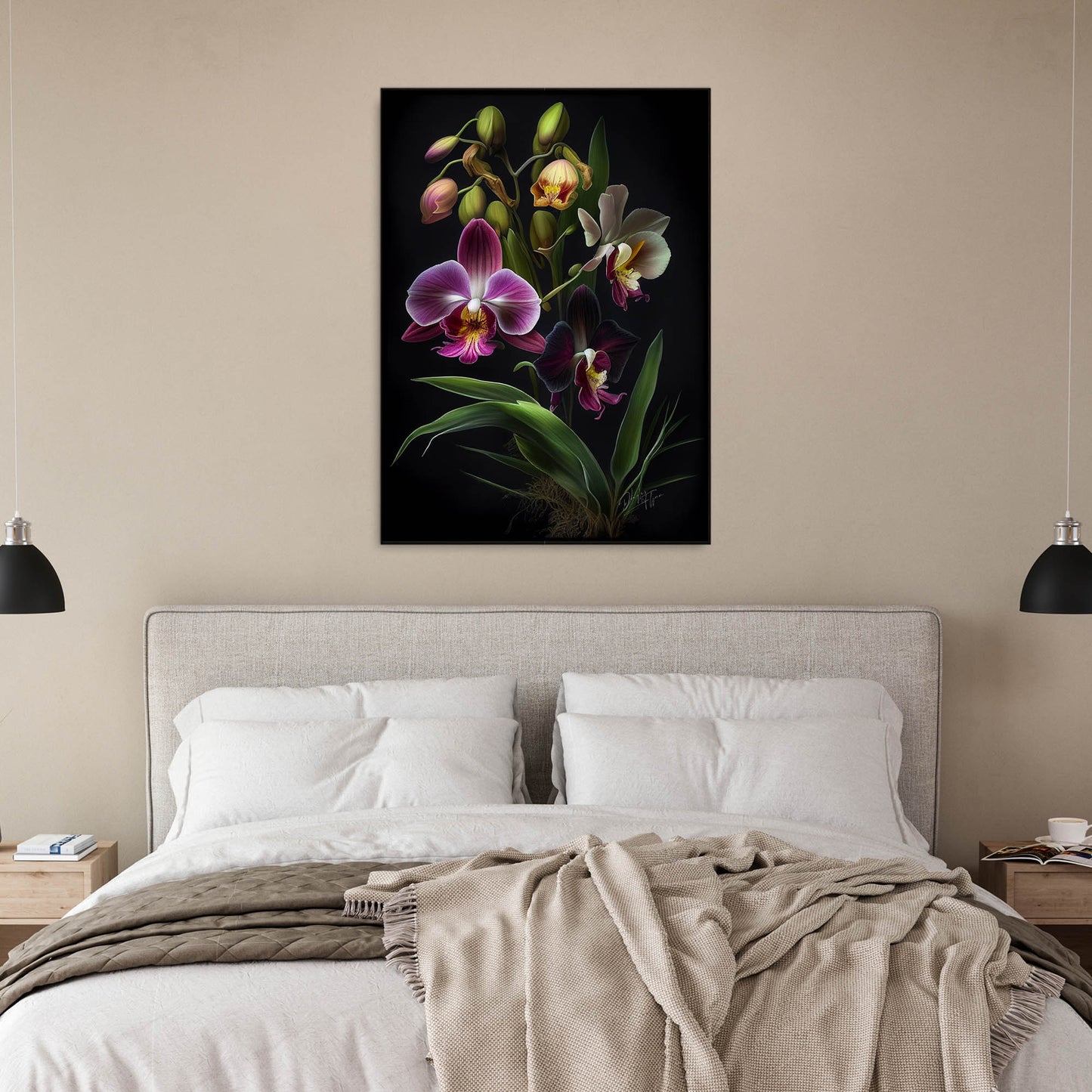 »Flowers in the Moonlight« retro poster