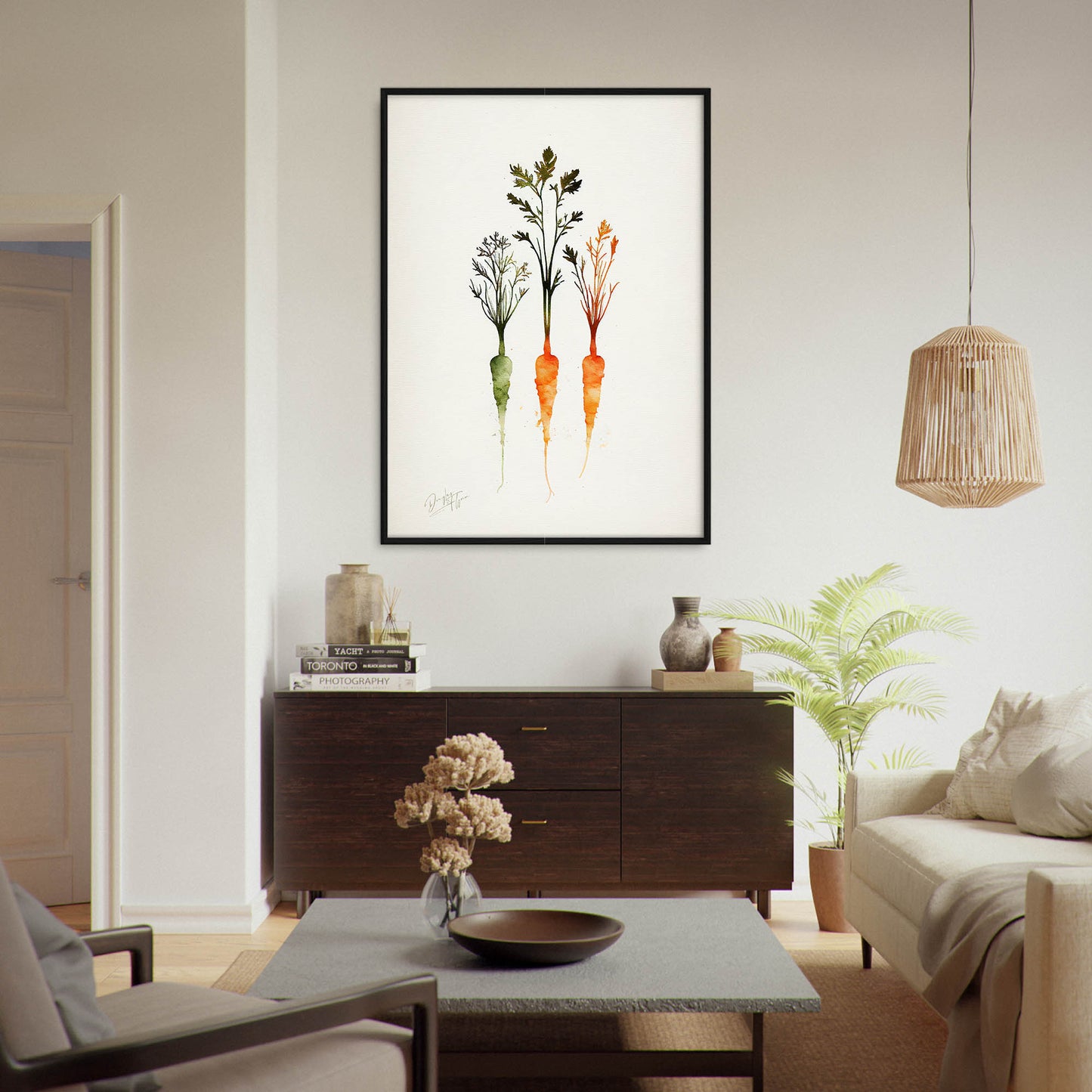 »Carrot Watercolor Wonders« retro poster