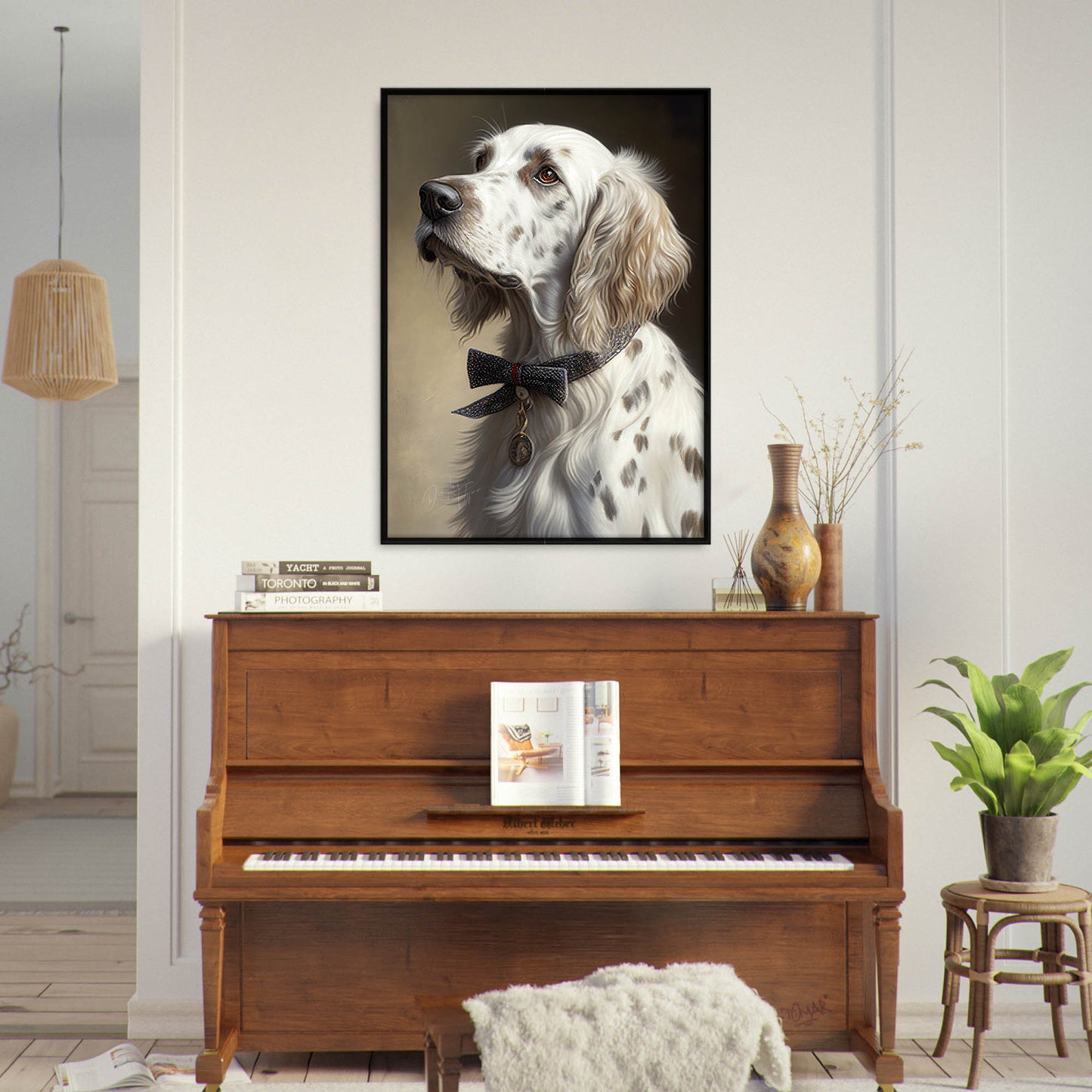 »English Setter med rosett«