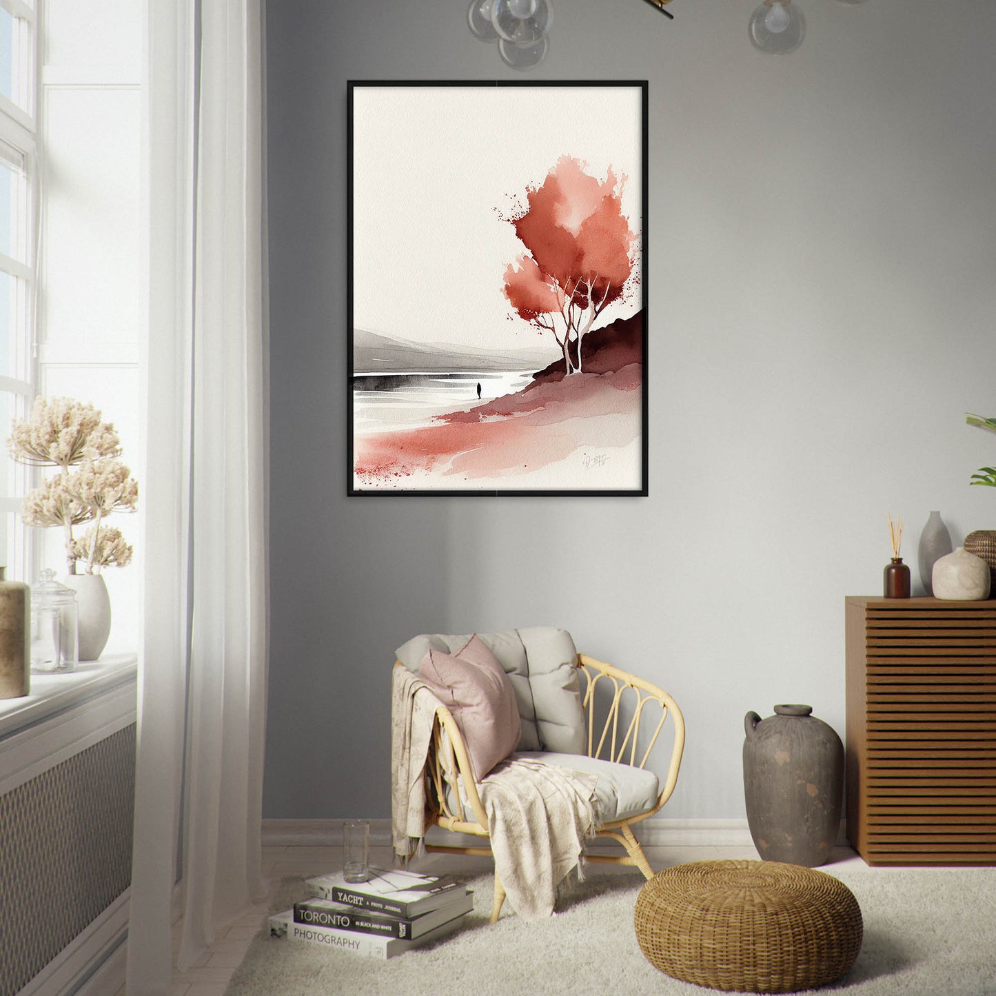 »My Dreamy Landscapes and Shades of Red« retro poster