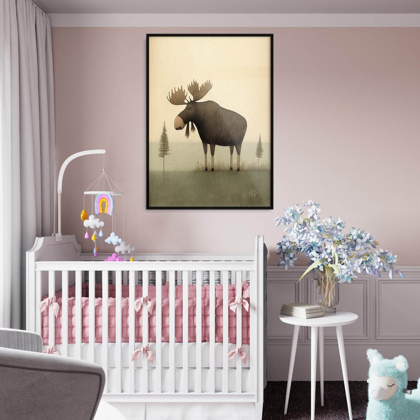 »Moose Pause and Get Lost In Thought« retro poster