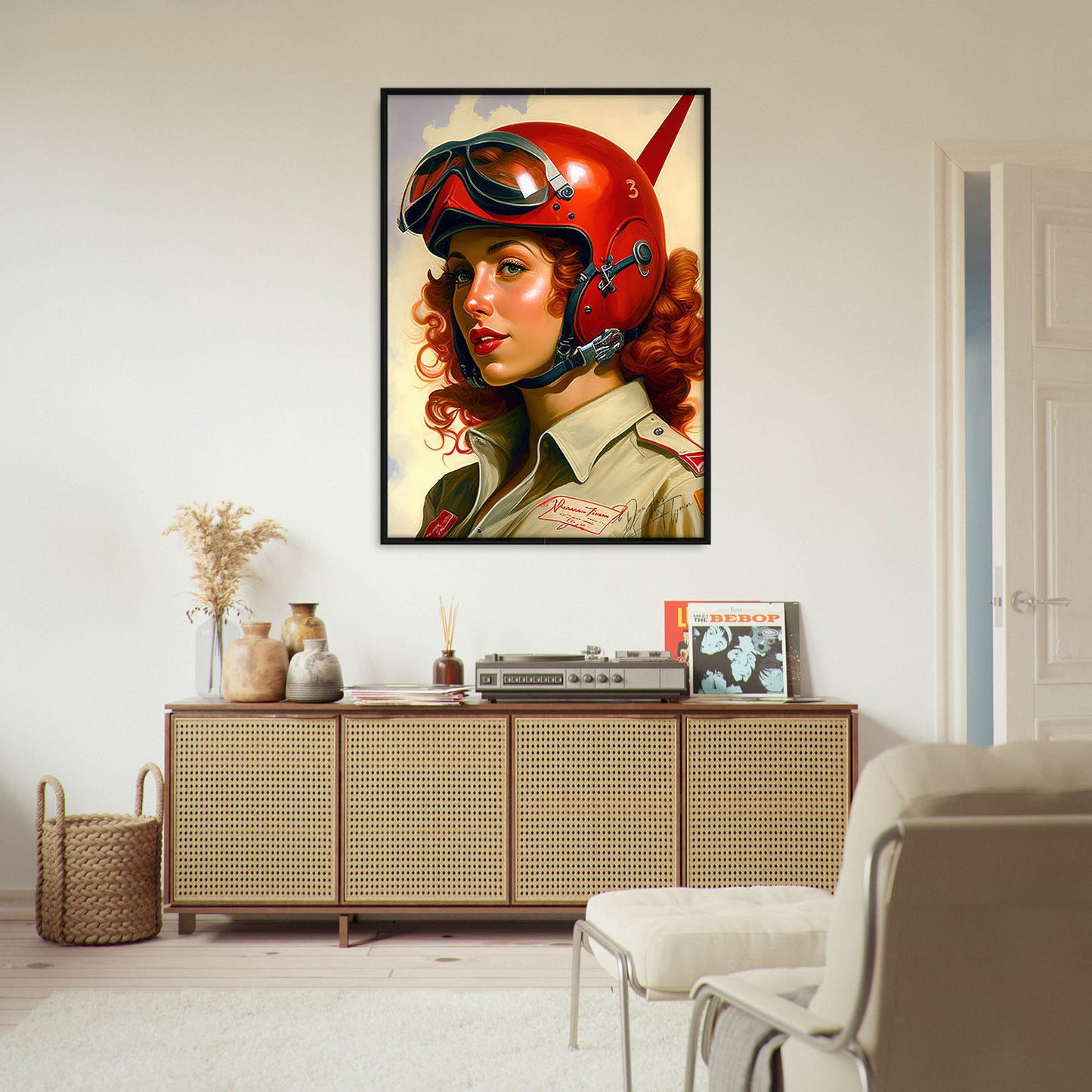 »Together soaring above the clouds« retro poster