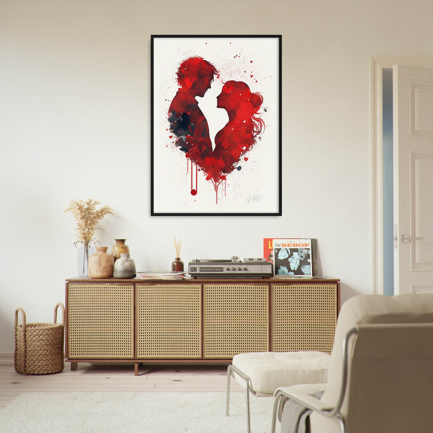 »Love Whispers of Watercolor« retro poster