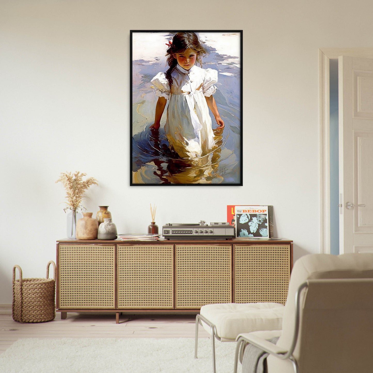 »Lily wading« retro poster