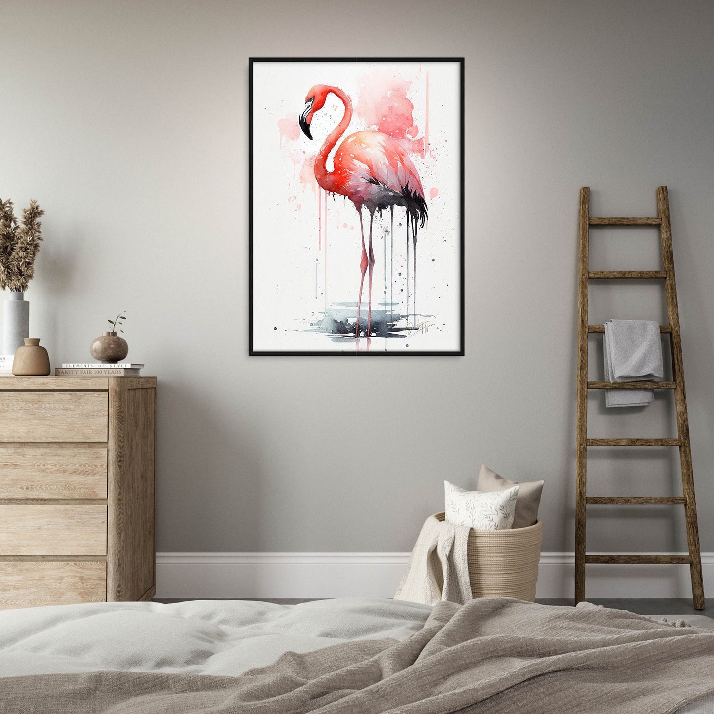 »Vibrant Flamingo Dreams« retro poster