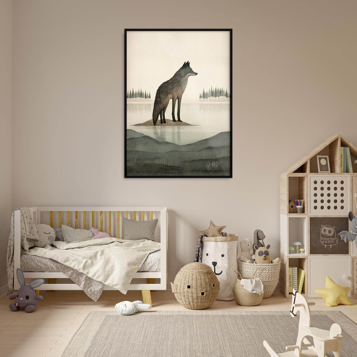 »Wolf Listen and Mull Things Over« retro poster