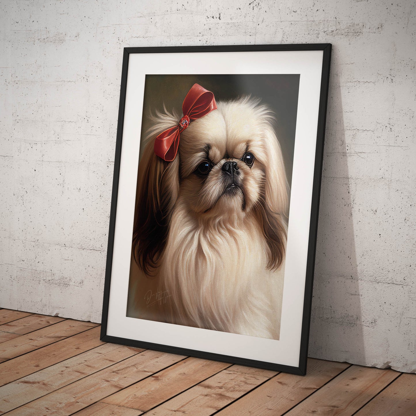 »Pekingese med rosett«