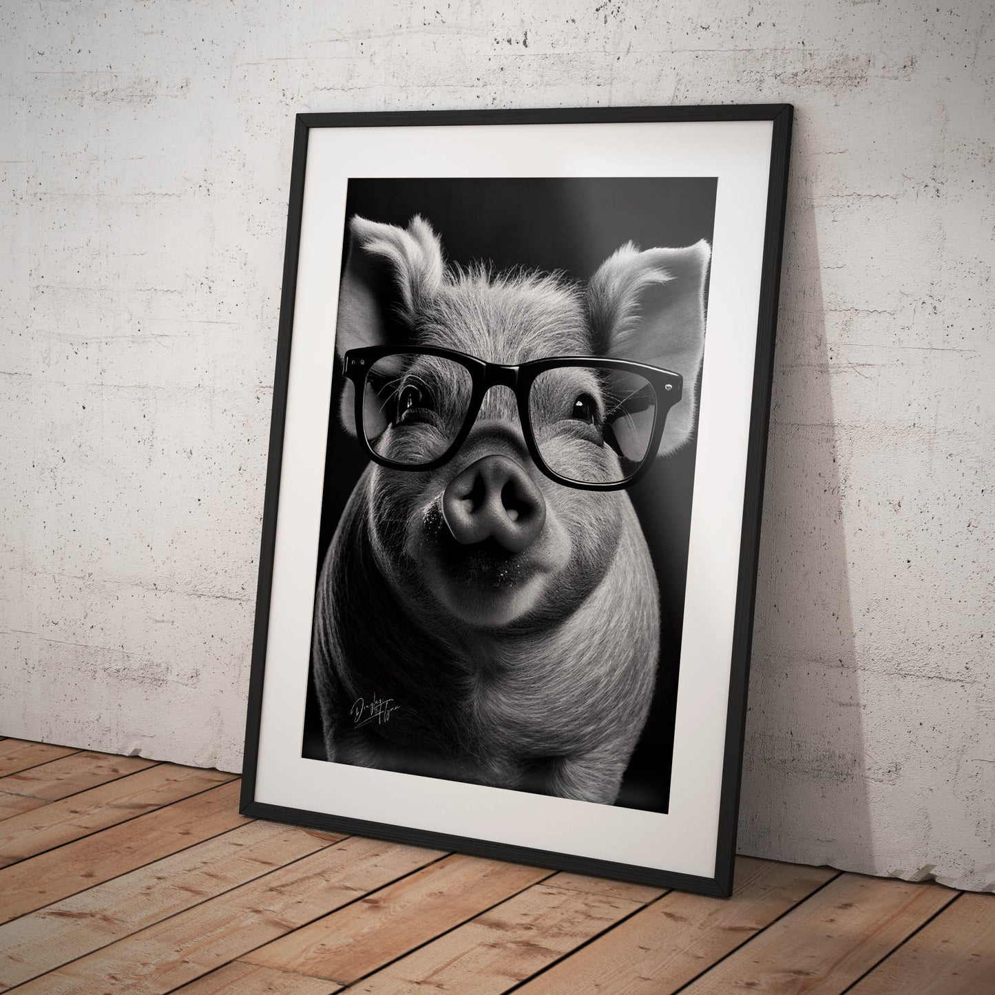 »Brainy Little Piggie« retro poster