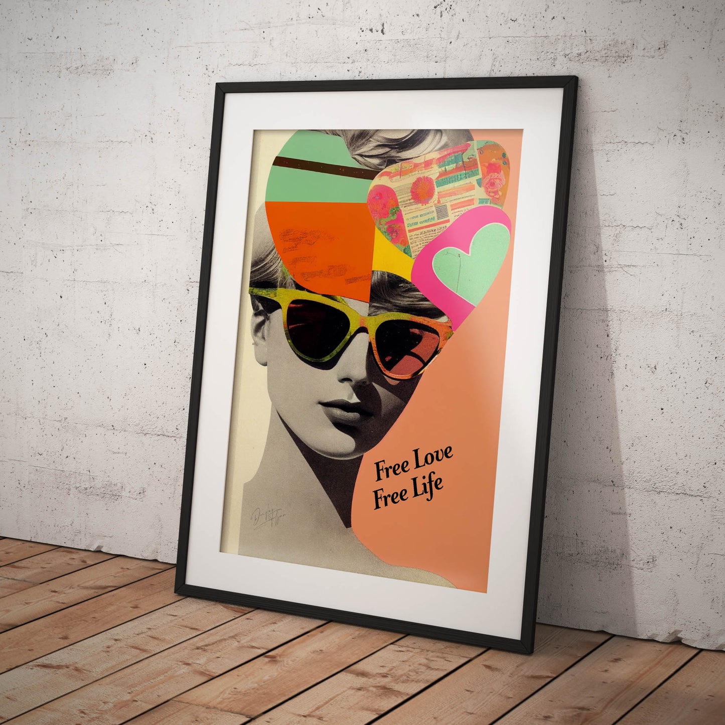 »Free Love, Free Life«retro poster