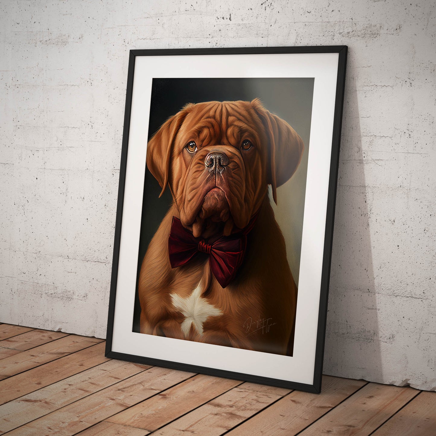 »Dogue de Bordeaux med rosett«