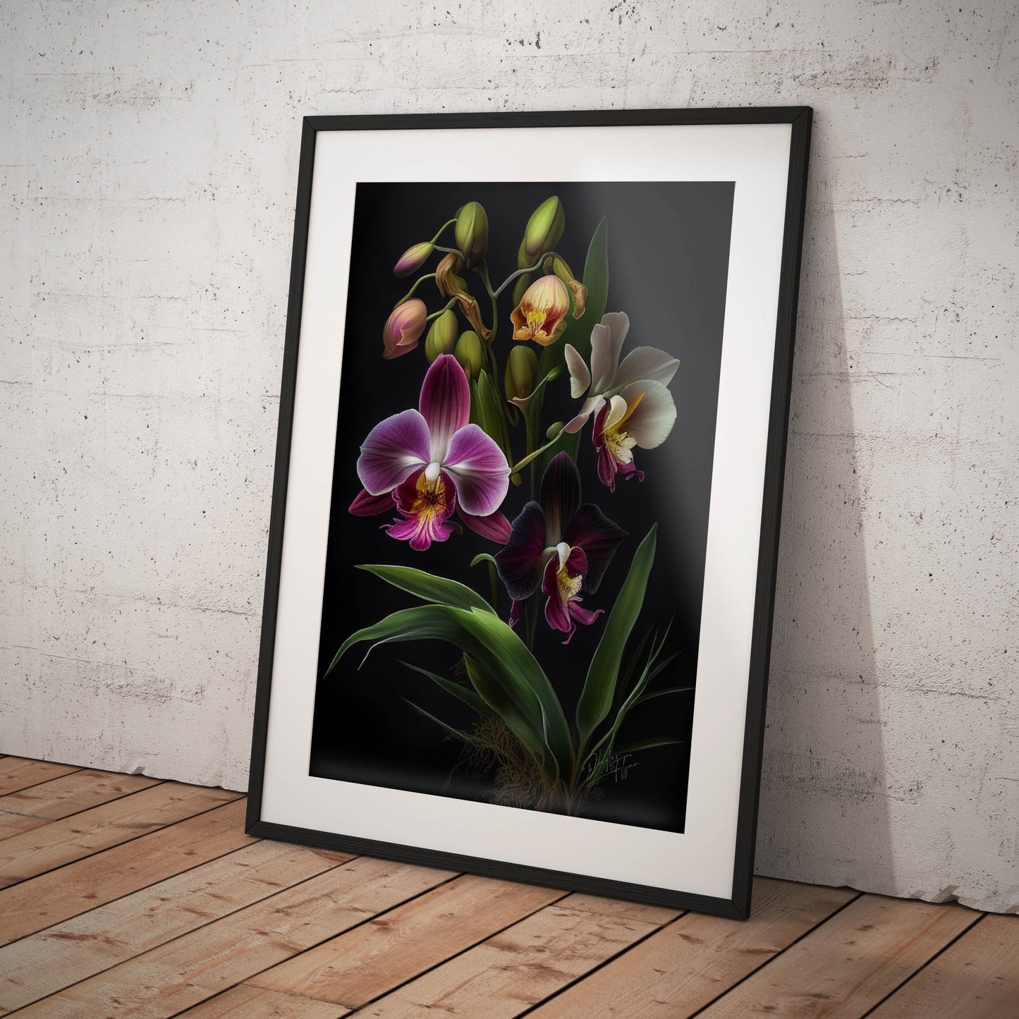 »Flowers in the Moonlight« retro poster