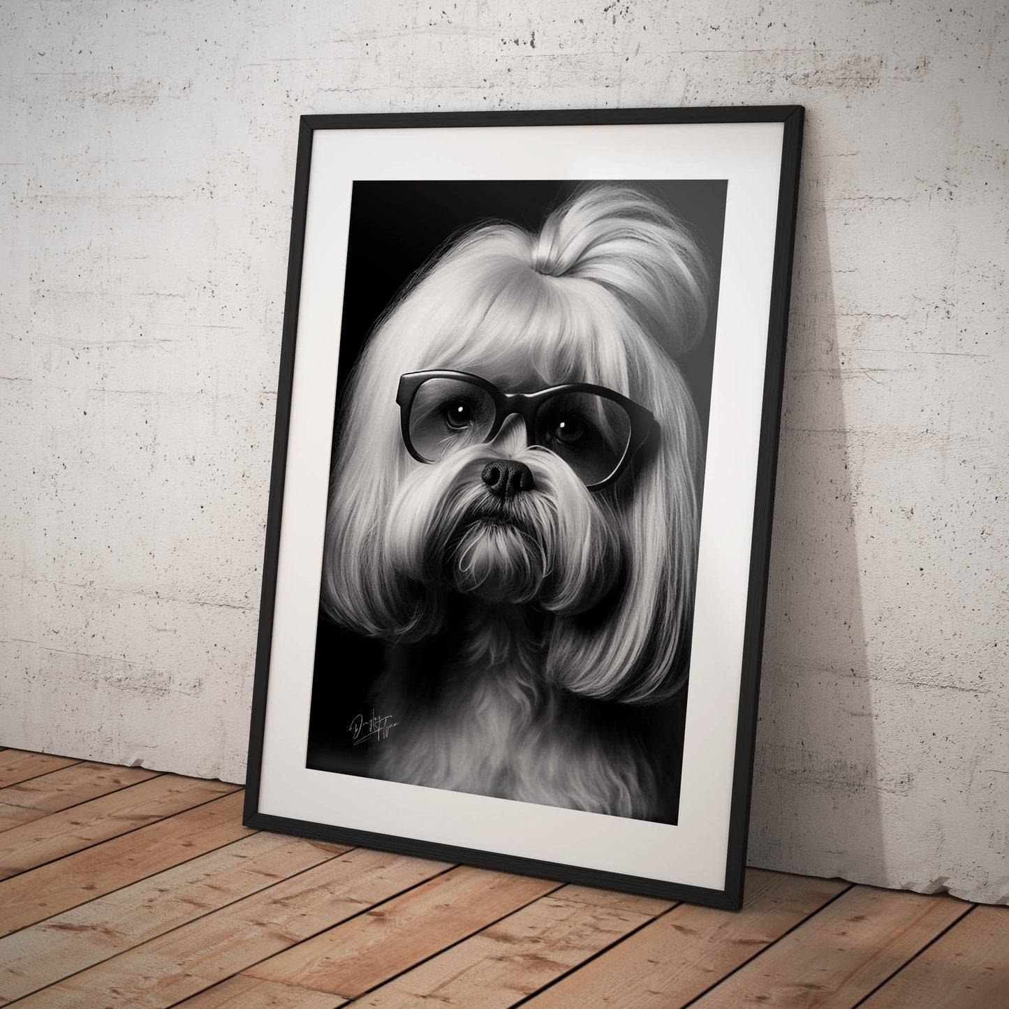 »Insightful Lhasa Apso« retro poster