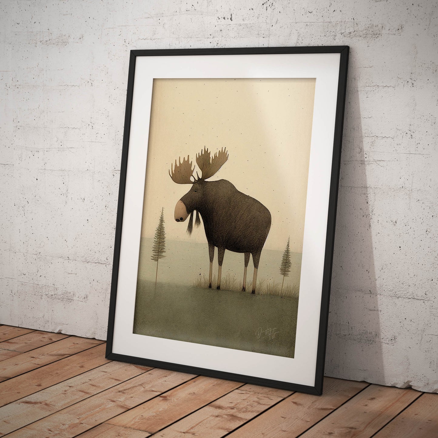 »Moose Pause and Get Lost In Thought« retro poster