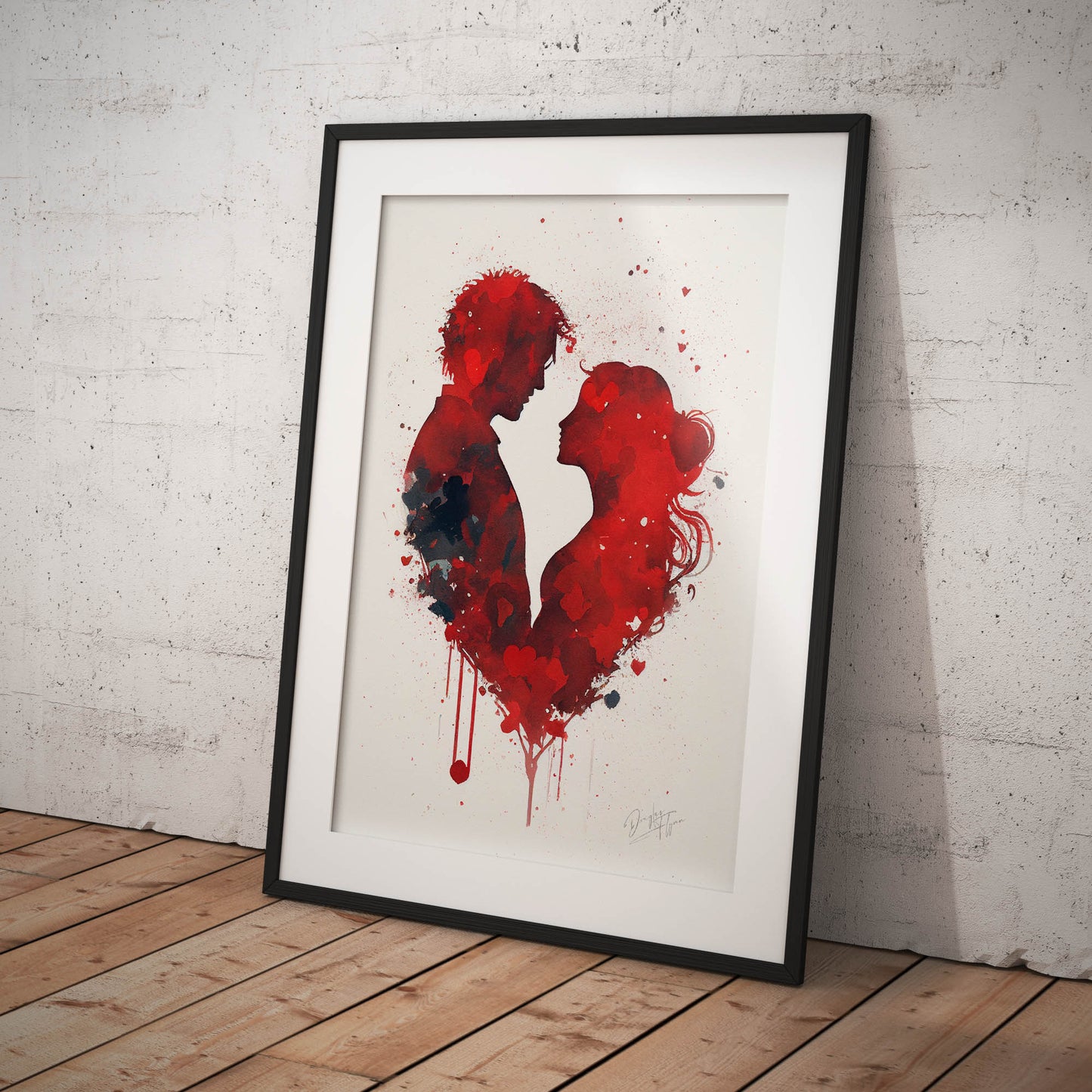»Love Whispers of Watercolor« retro poster
