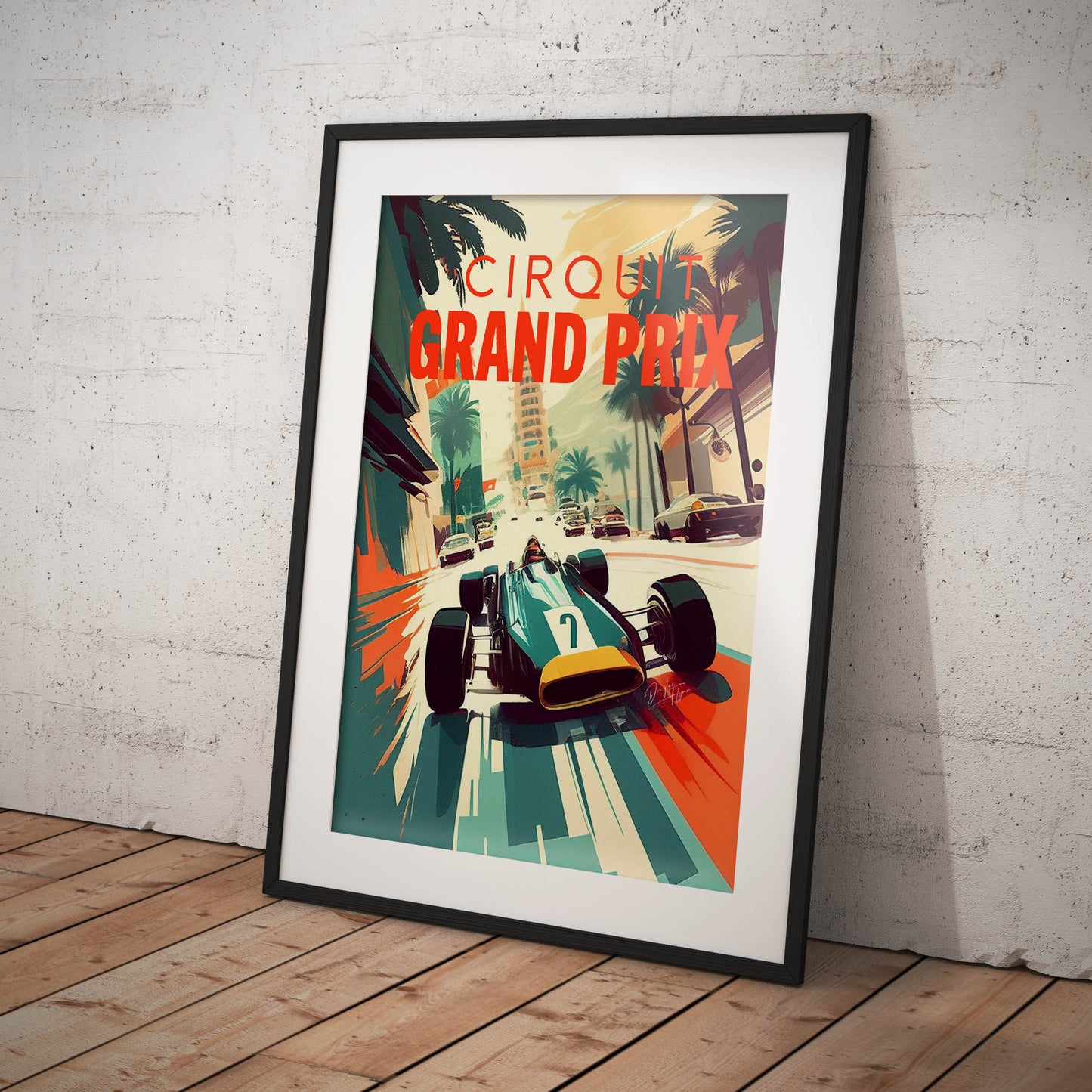 »Old-School Open Wheels« retro poster