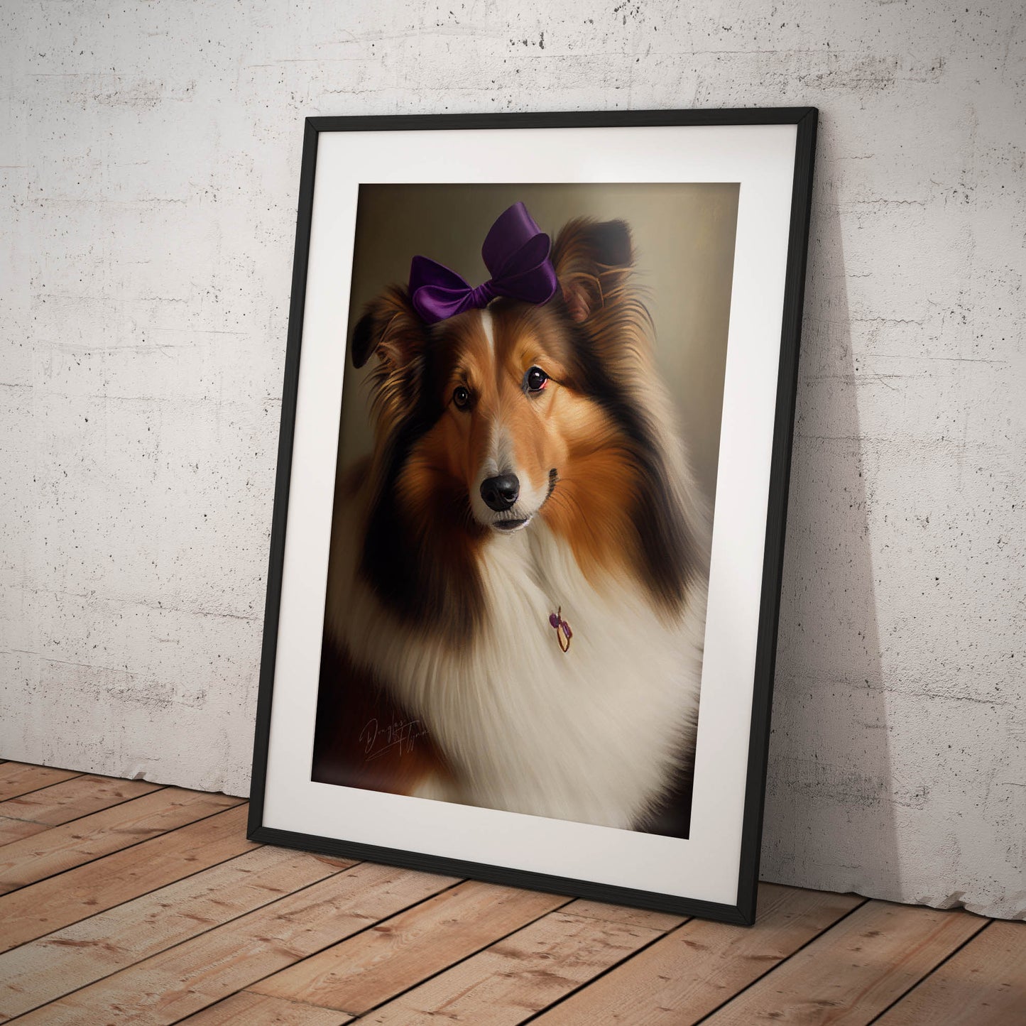»Shetland Sheepdog med rosett«