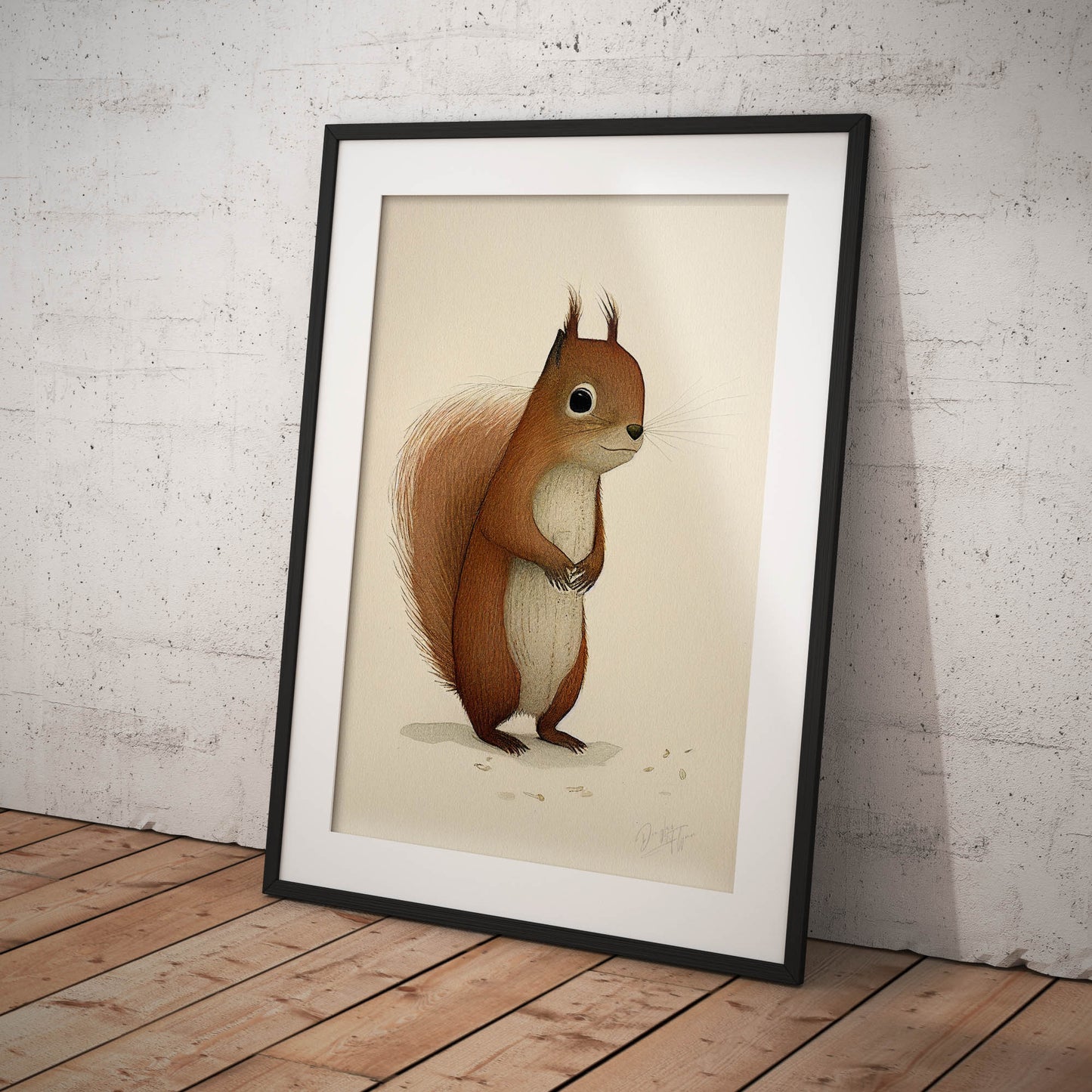 »Squirrel Scratch And Reflect« retro poster