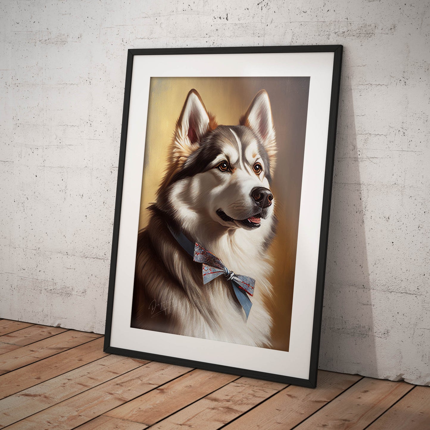 »Siberian Husky med rosett«