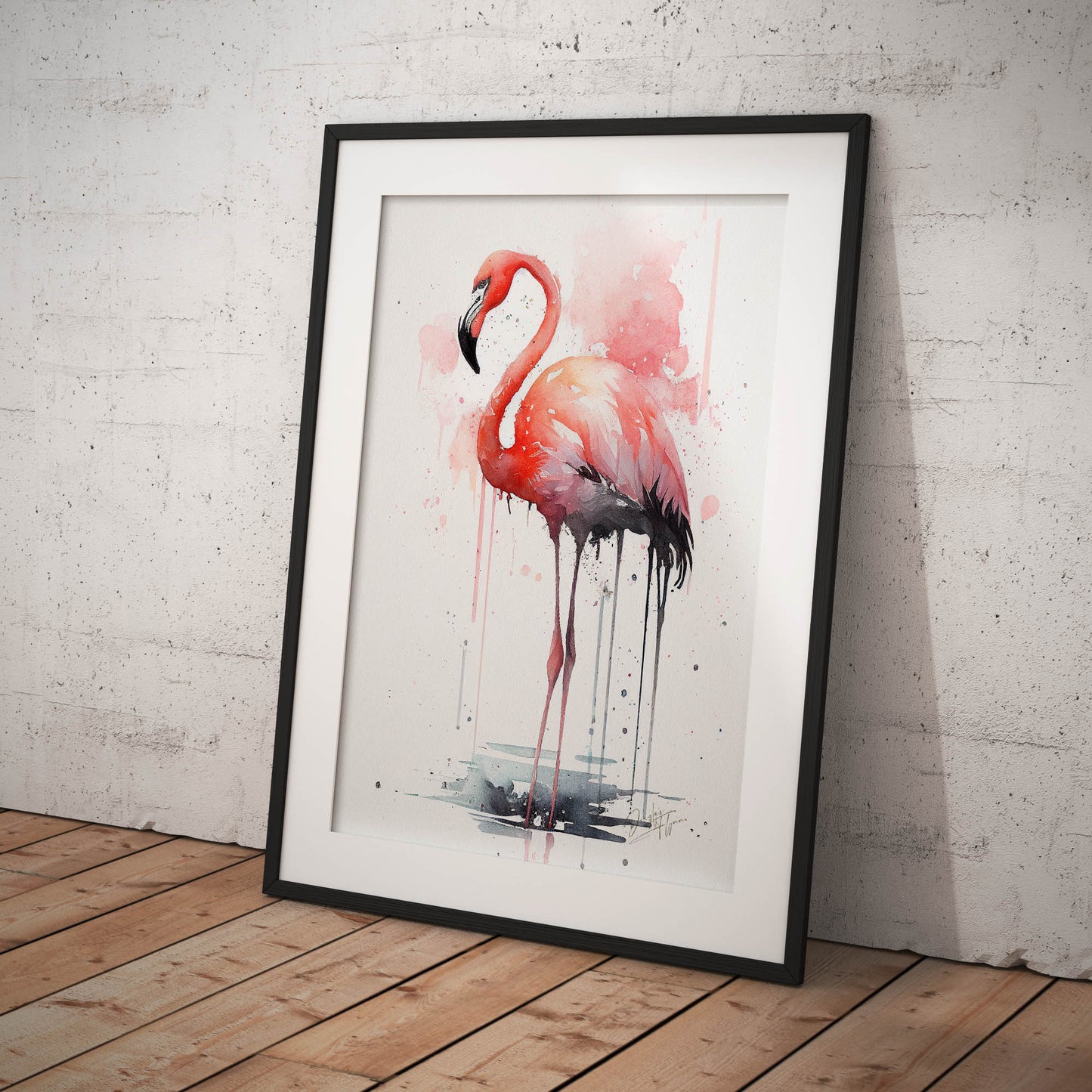 »Vibrant Flamingo Dreams« retro poster